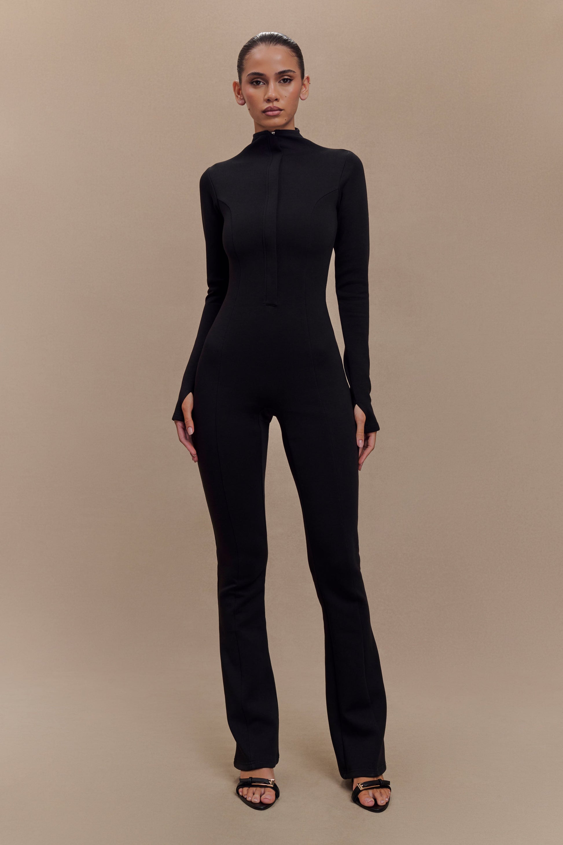 Margaery Scuba Jersey Jumpsuit - Black #6