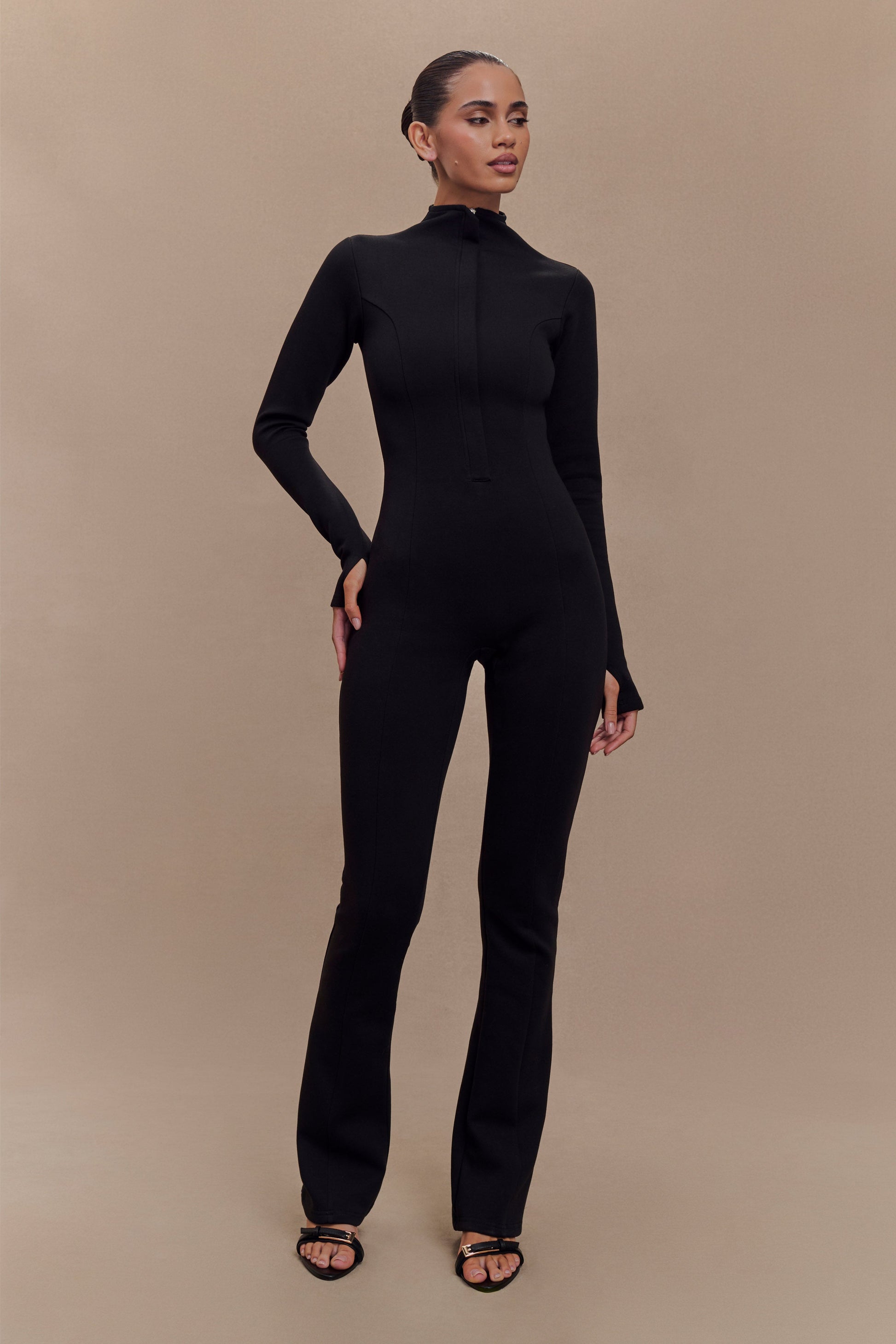 Margaery Scuba Jersey Jumpsuit - Black #5