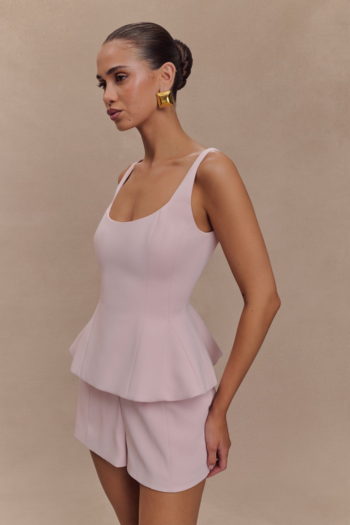 Korrie Suiting Peplum Top - Powder Pink #4