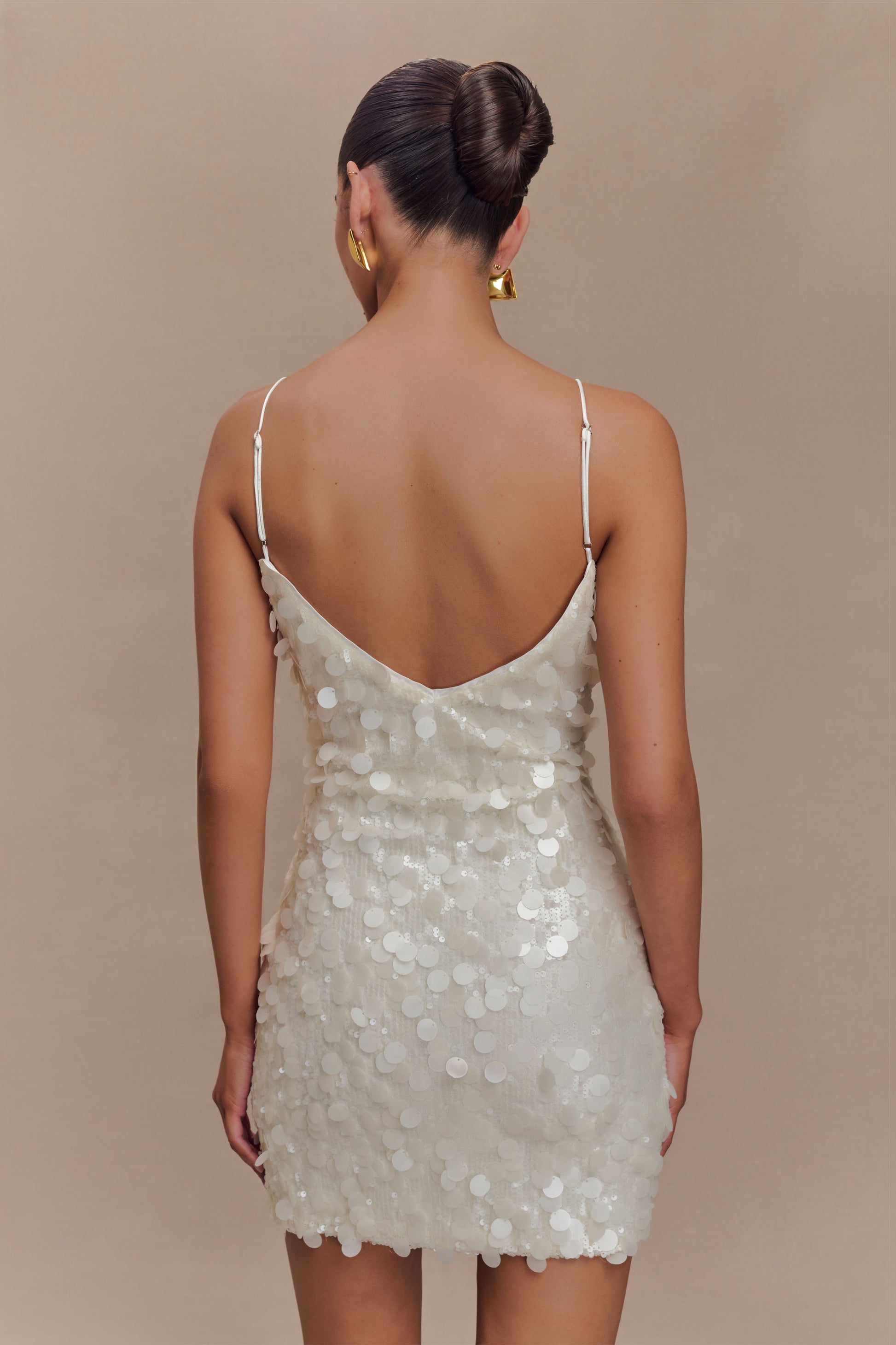 Romilly Sequin Mini Dress - Ivory #2