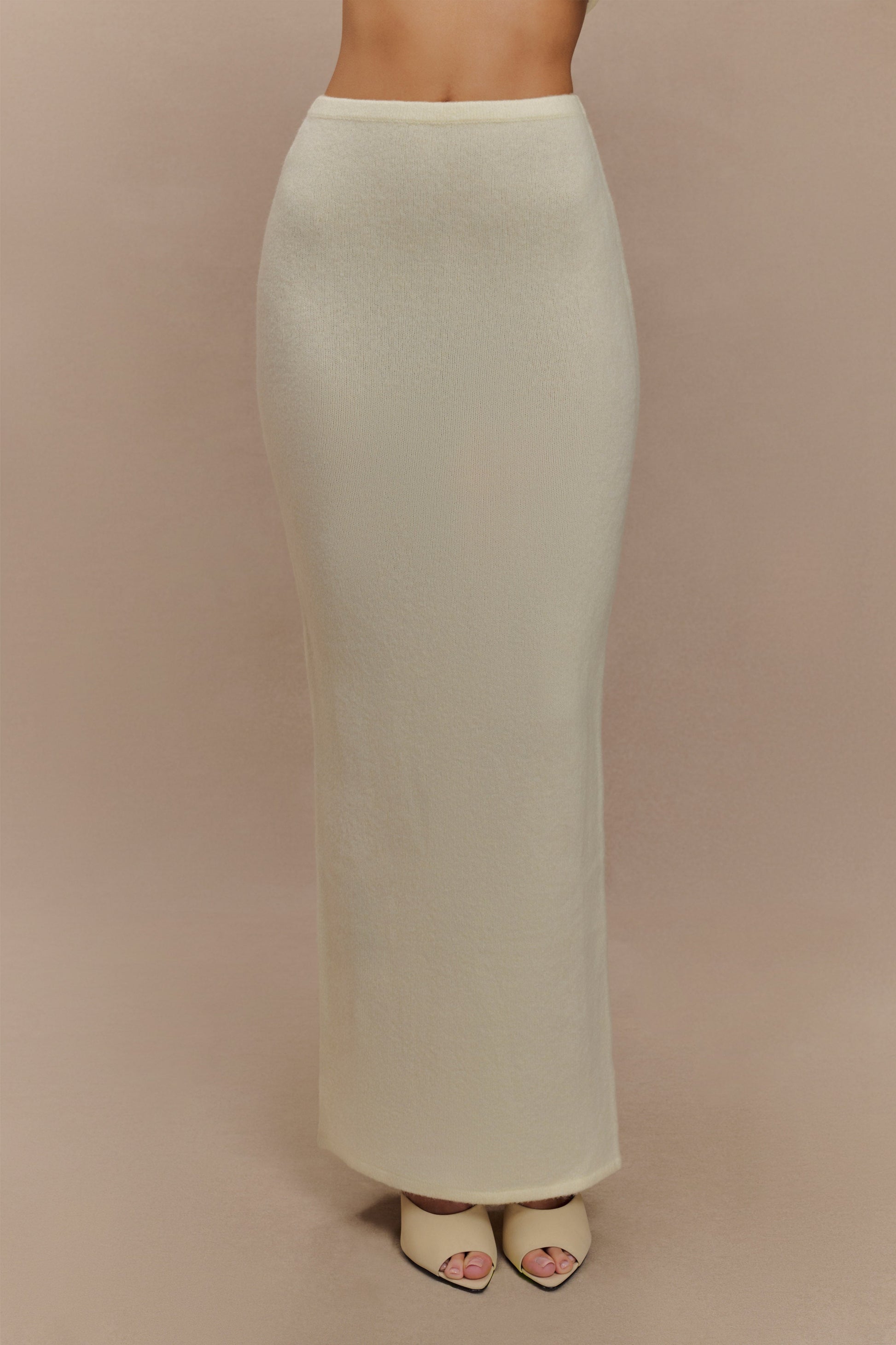 Elise Knit Maxi Skirt - Ivory Marle #4