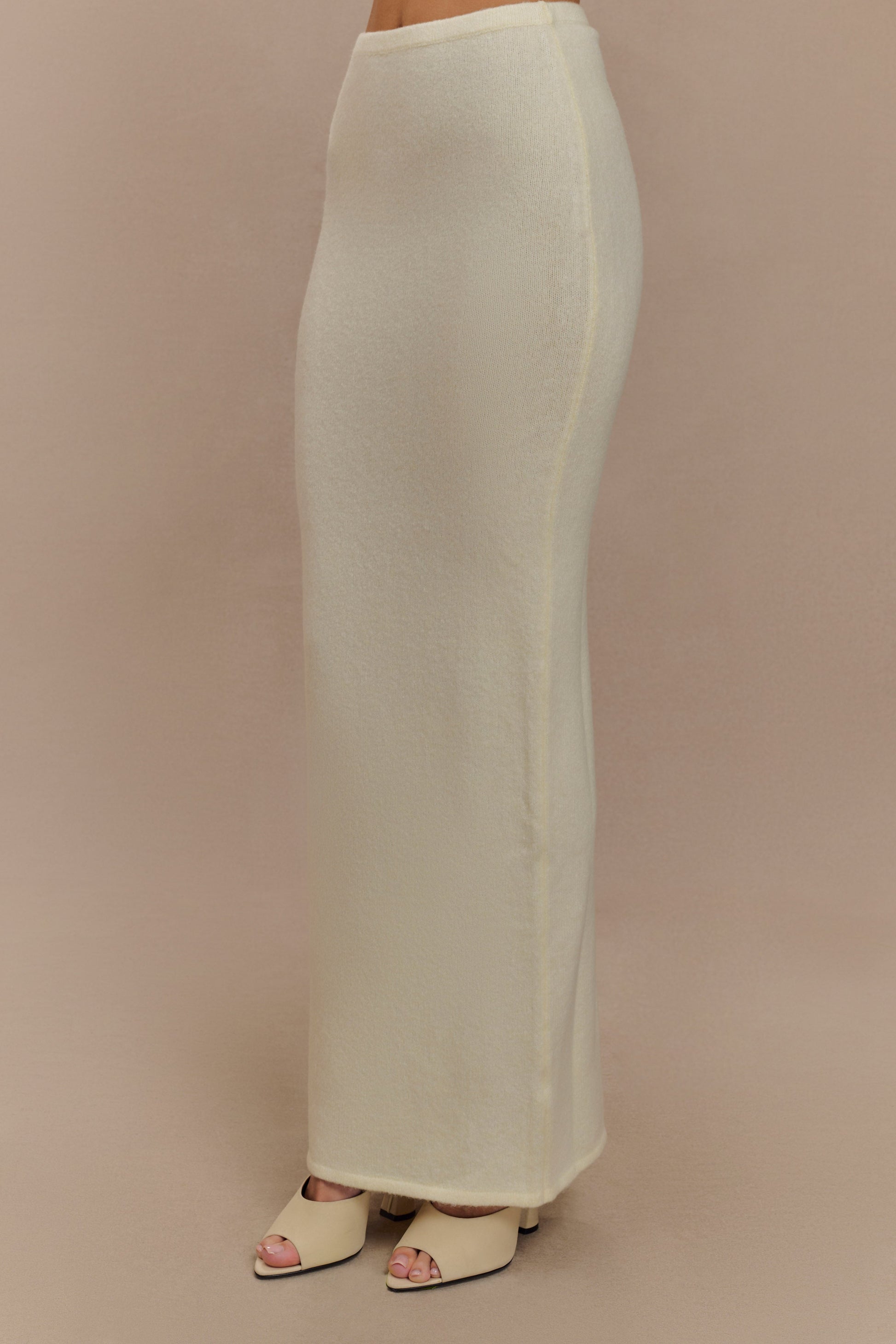 Elise Knit Maxi Skirt - Ivory Marle #6