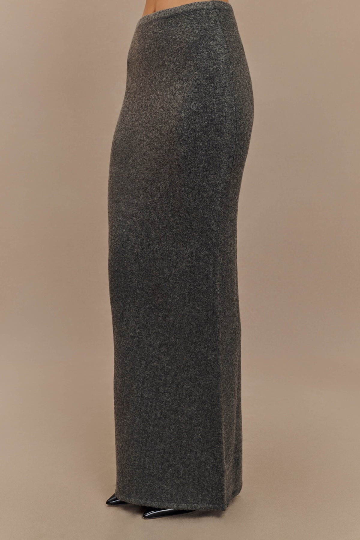 Elise Knit Maxi Skirt - Charcoal Marle #8