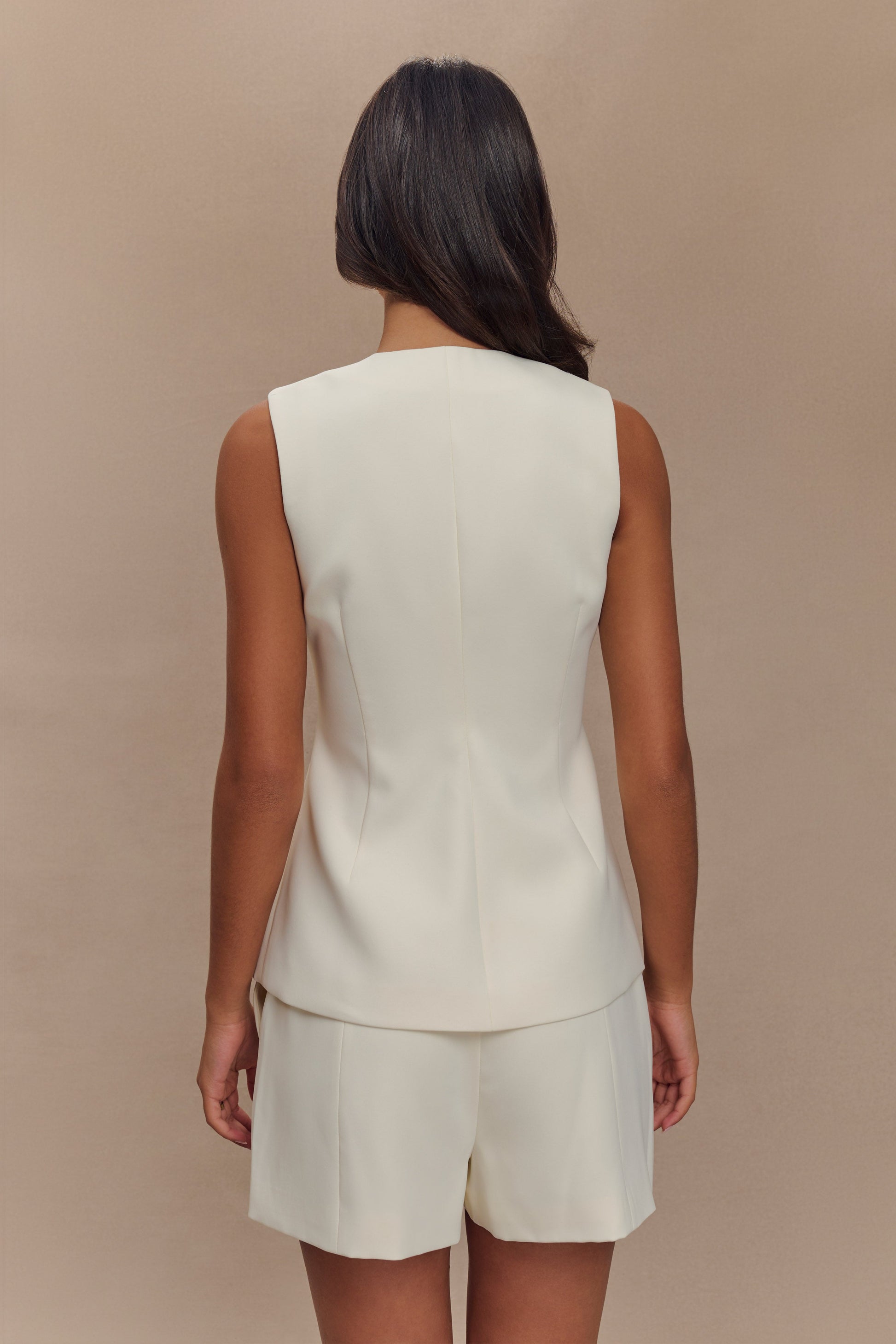 Katelyn Short Sleeve Suiting Top - Ivory #2