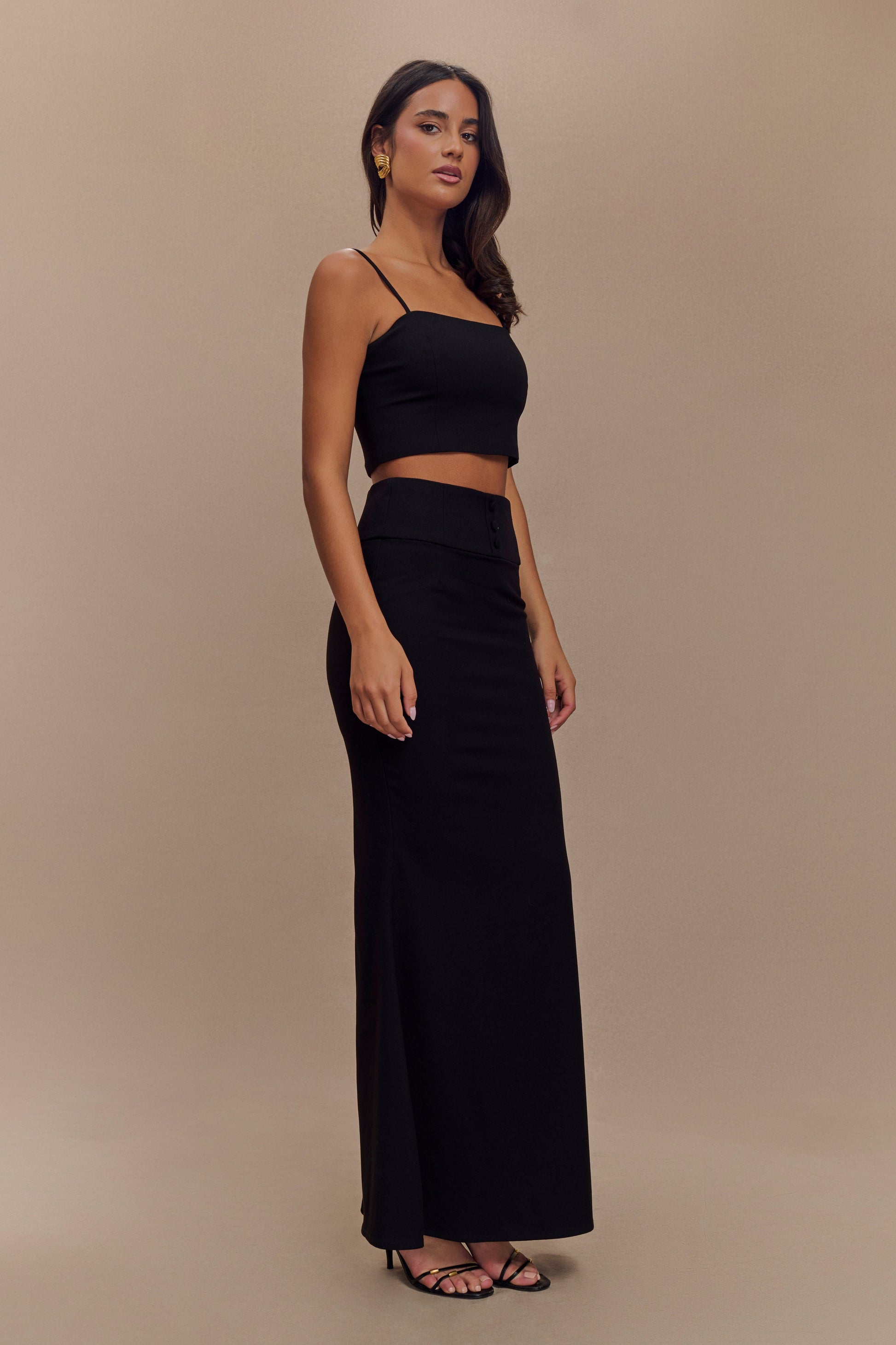 Grace Suiting Crop Top - Black #7