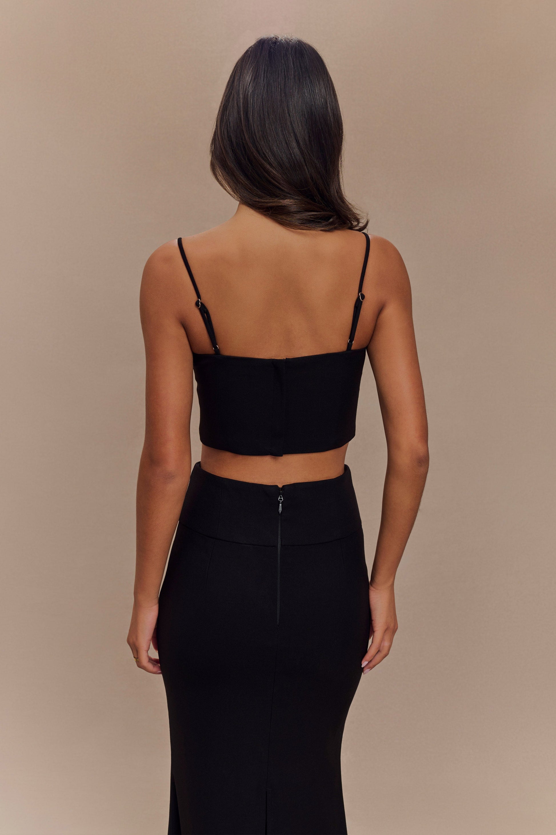 Grace Suiting Crop Top - Black #3