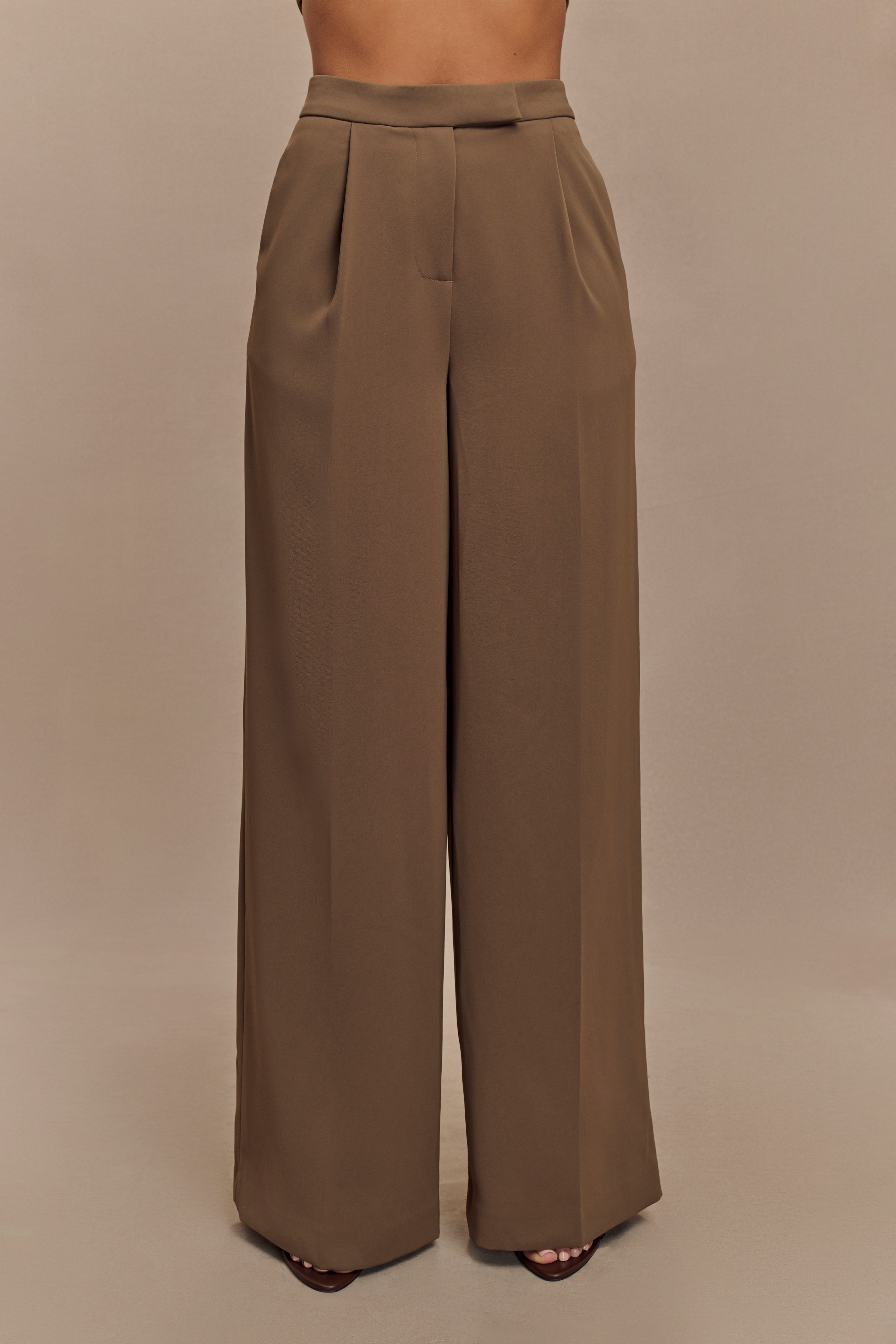 Faith Suiting Wide Leg Pant Cacao