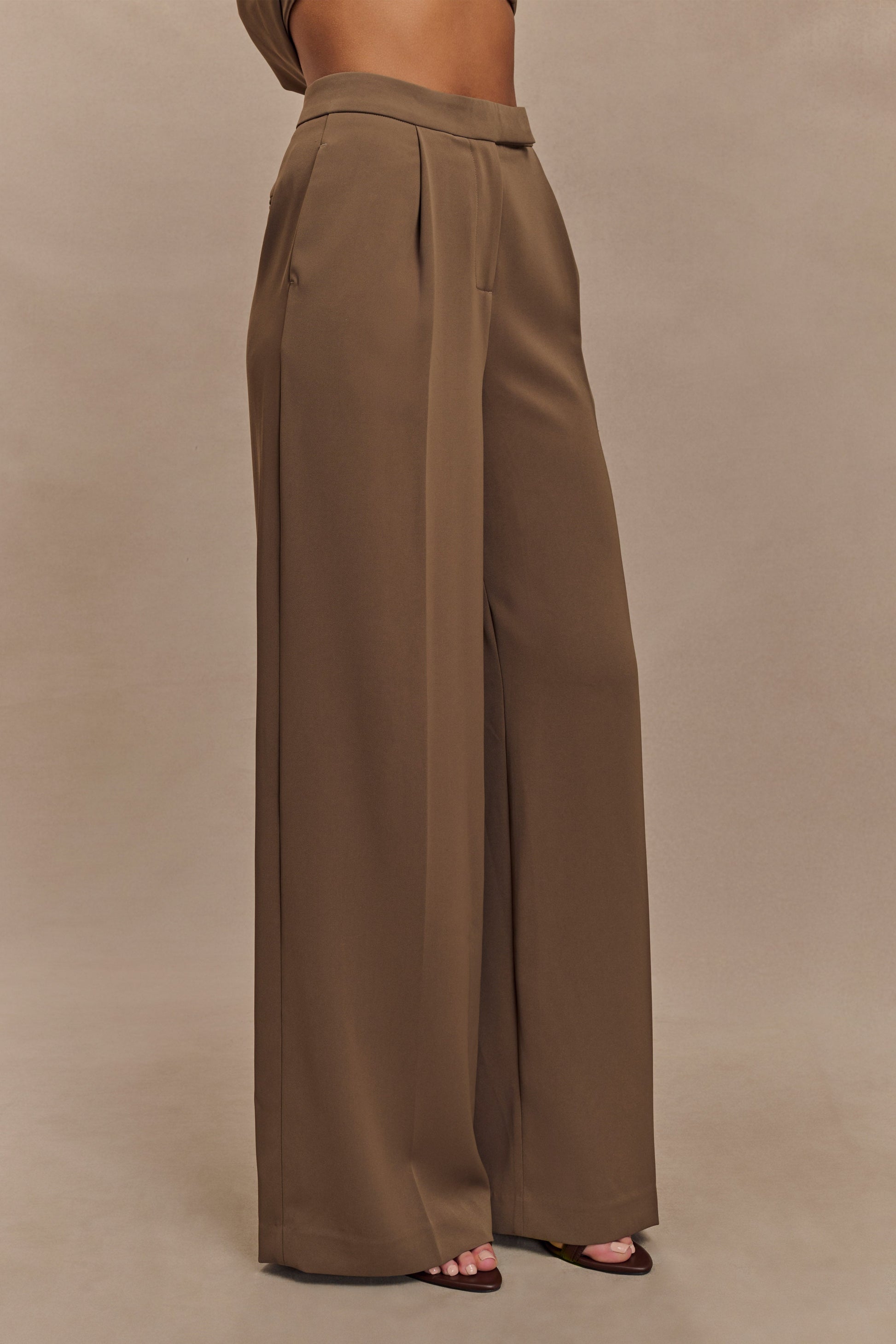 Faith Suiting Wide Leg Pant - Cacao Brown #3