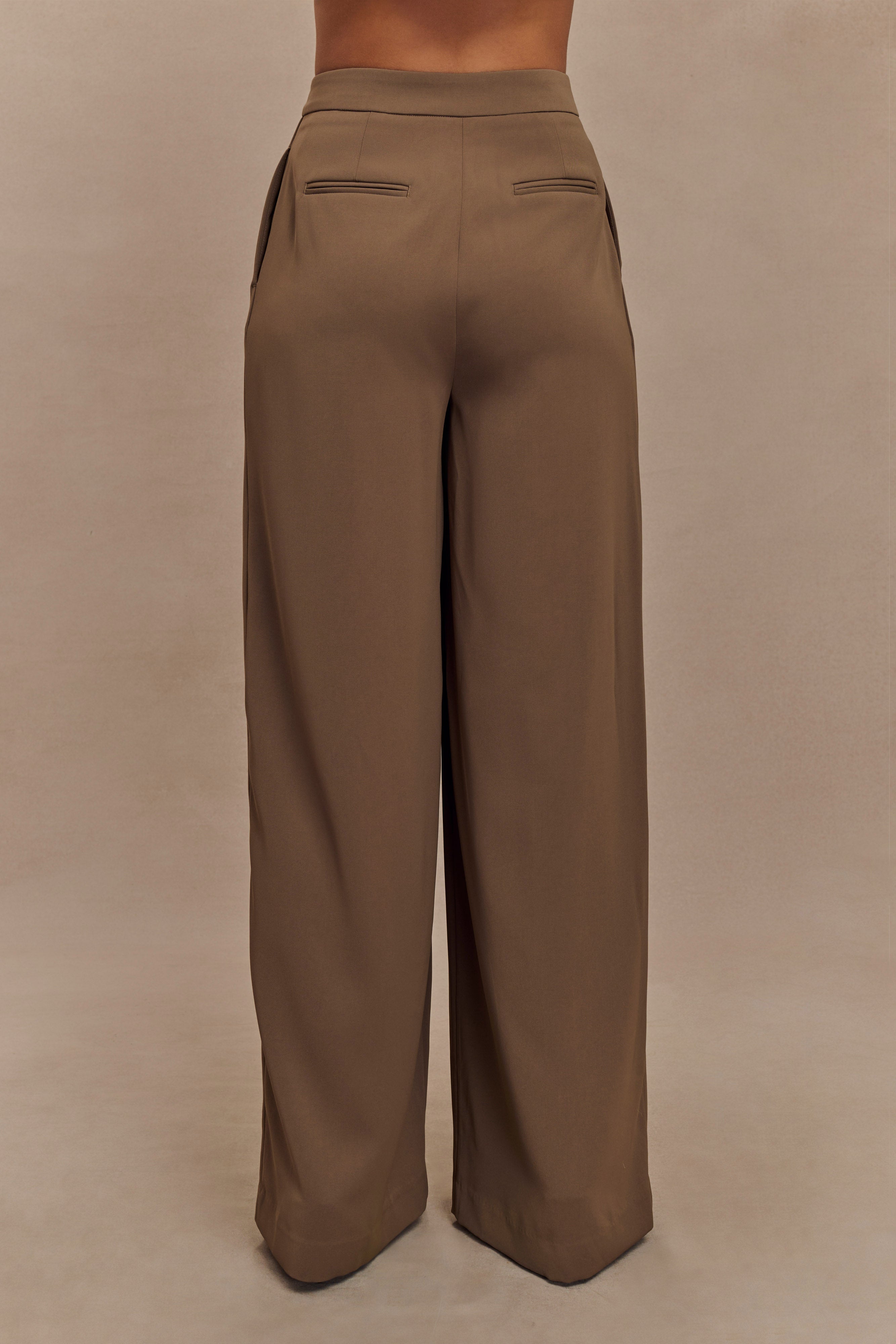 Faith Suiting Wide Leg Pant - Cacao Brown | MESHKI UK