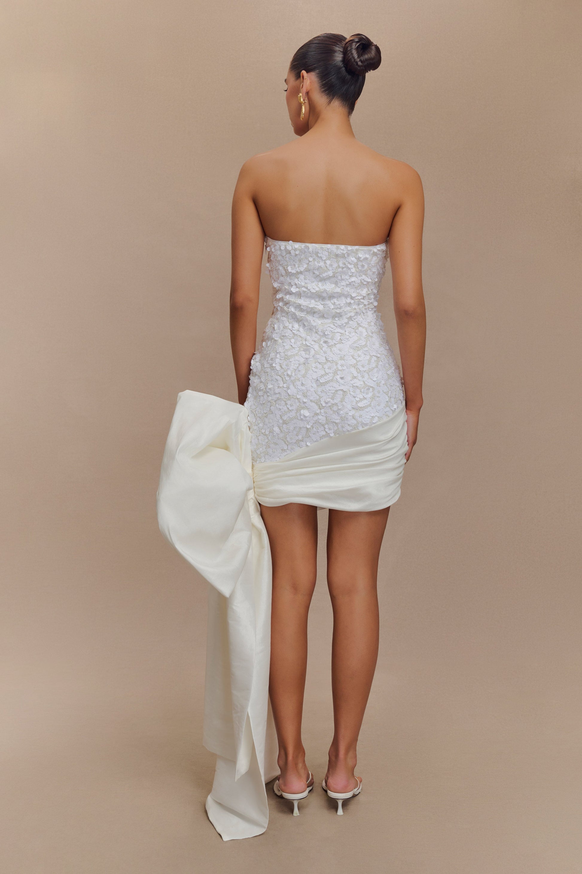 Franka Strapless Bow Mini Dress - White #2