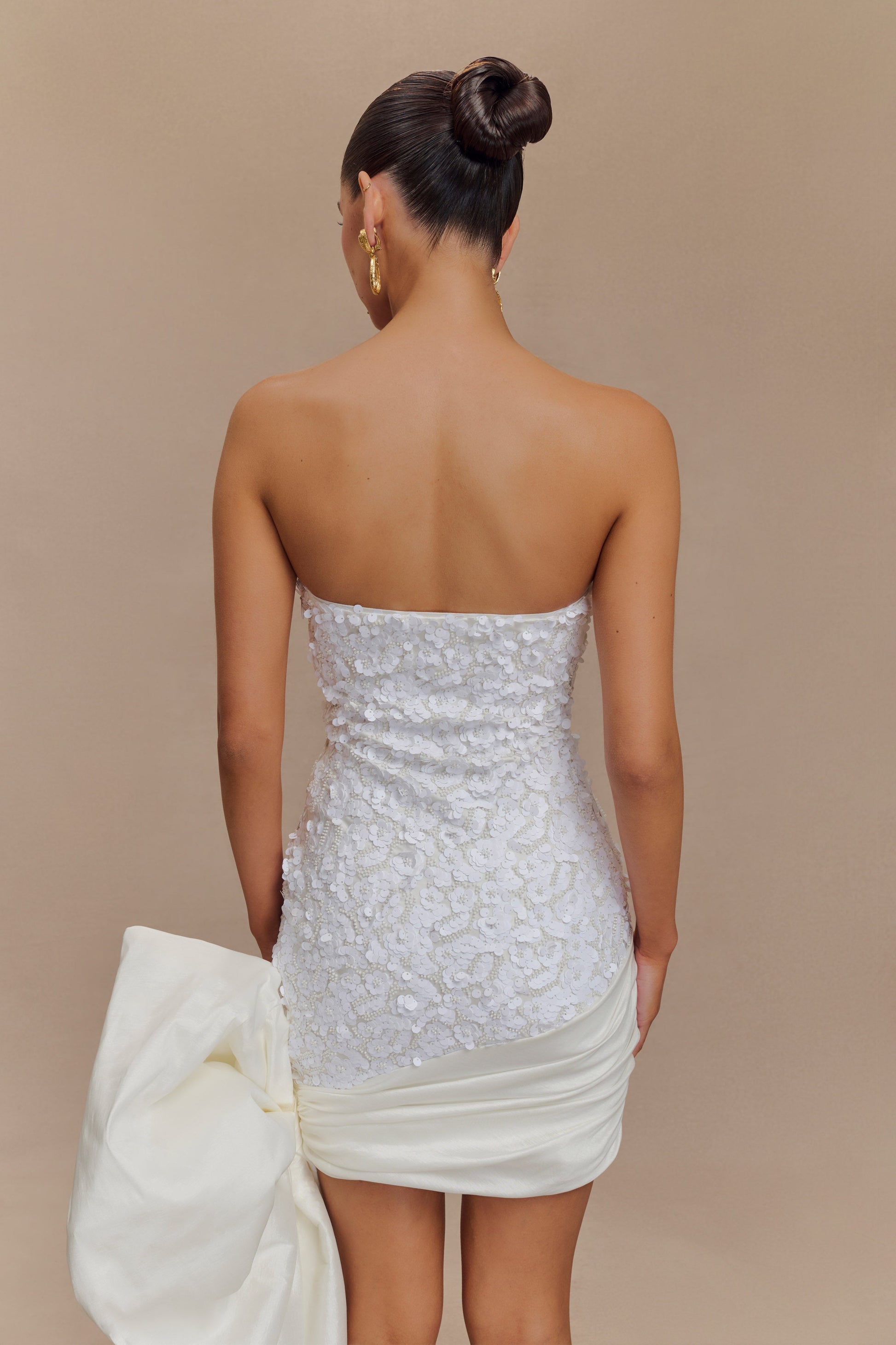 Franka Strapless Bow Mini Dress - White #6