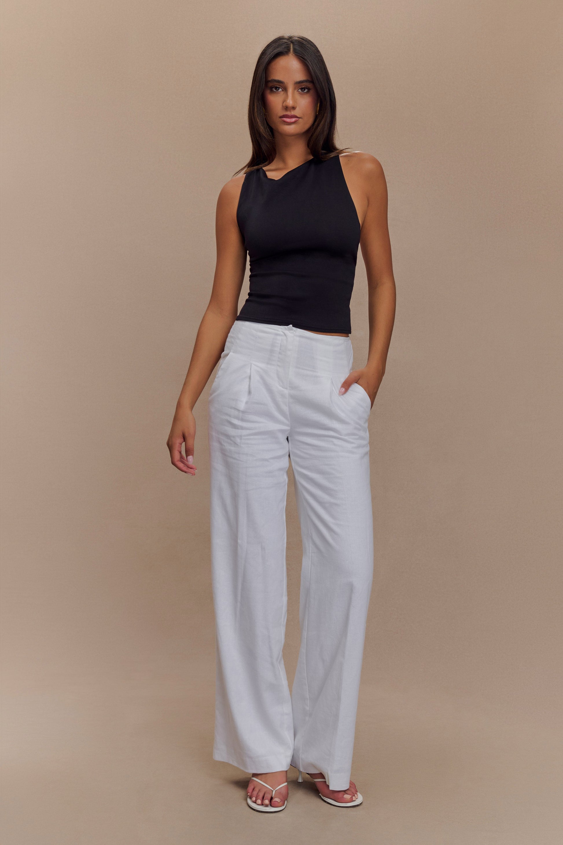 Catelyn Asymmetrical Scuba Jersey Top - Black #2