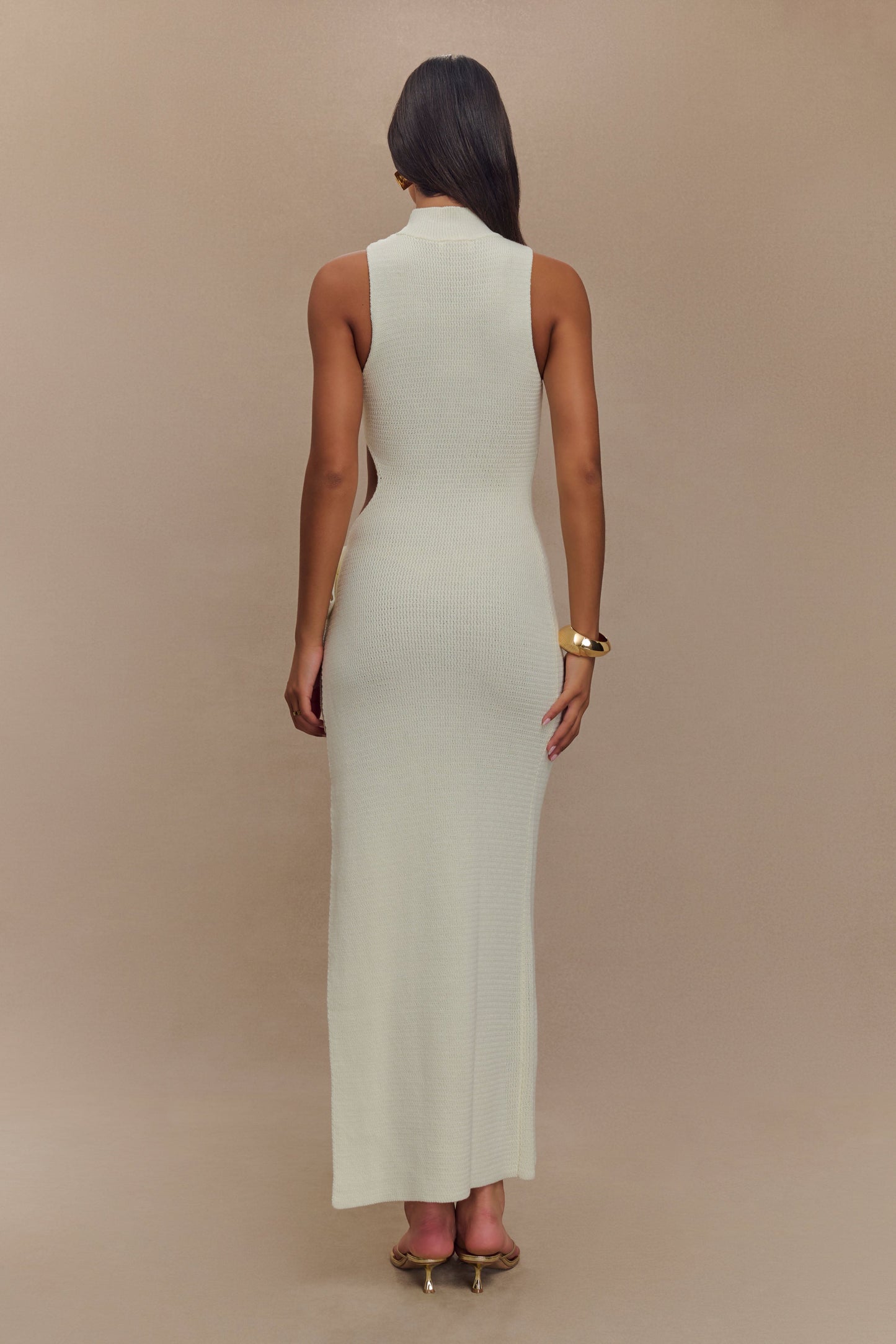 Stephanie Cut Out Knit Maxi Dress - Ivory