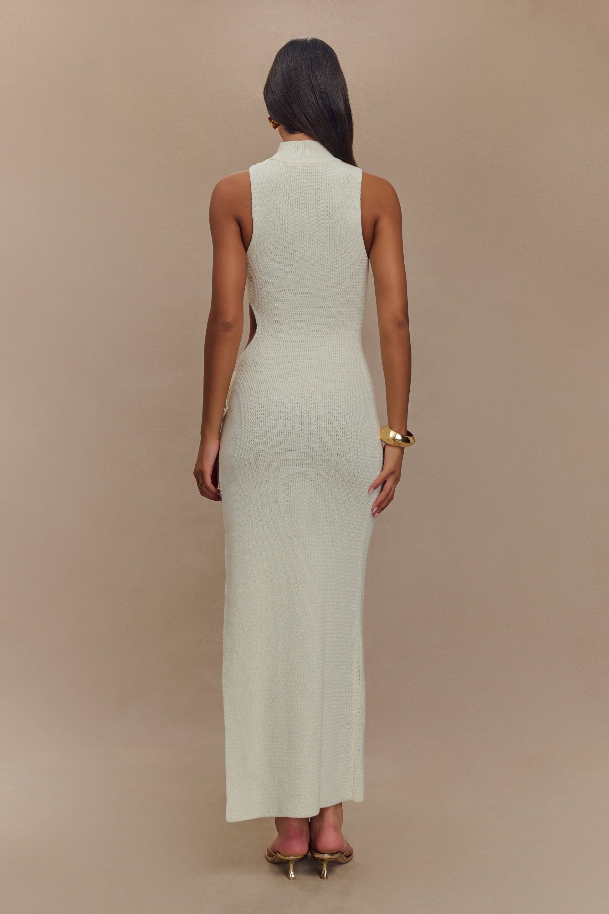 Stephanie Cut Out Knit Maxi Dress - Ivory #2