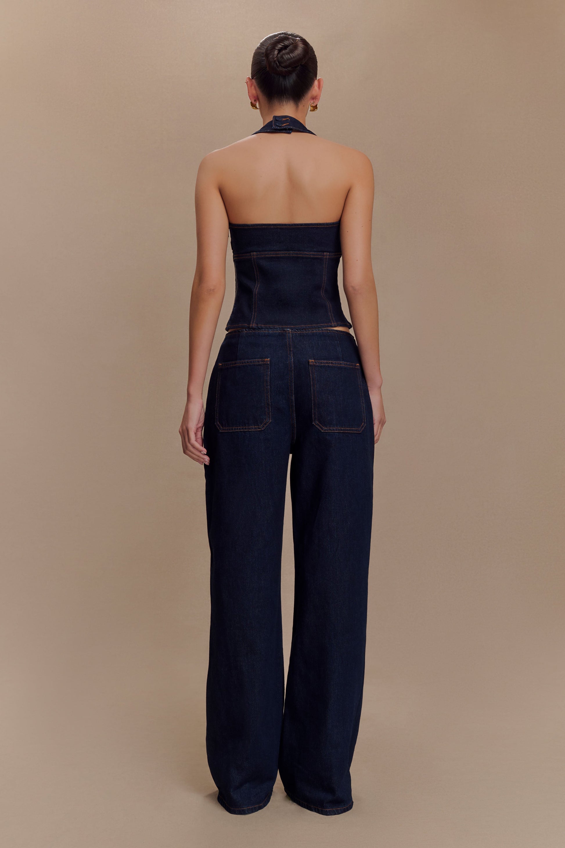 Dayna Denim Halter Top - Indigo Blue #2