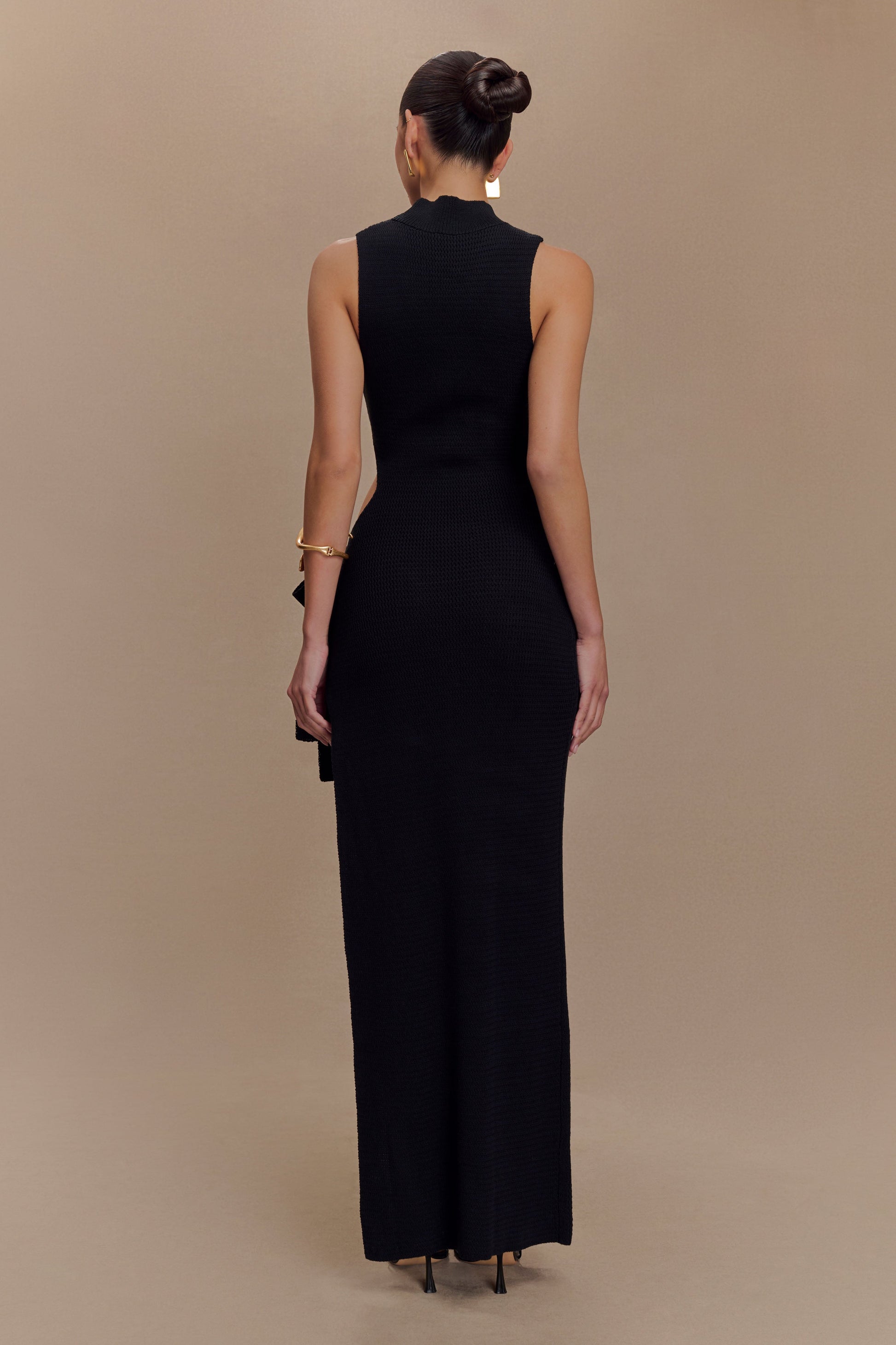 Stephanie Cut Out Knit Maxi Dress - Black #2