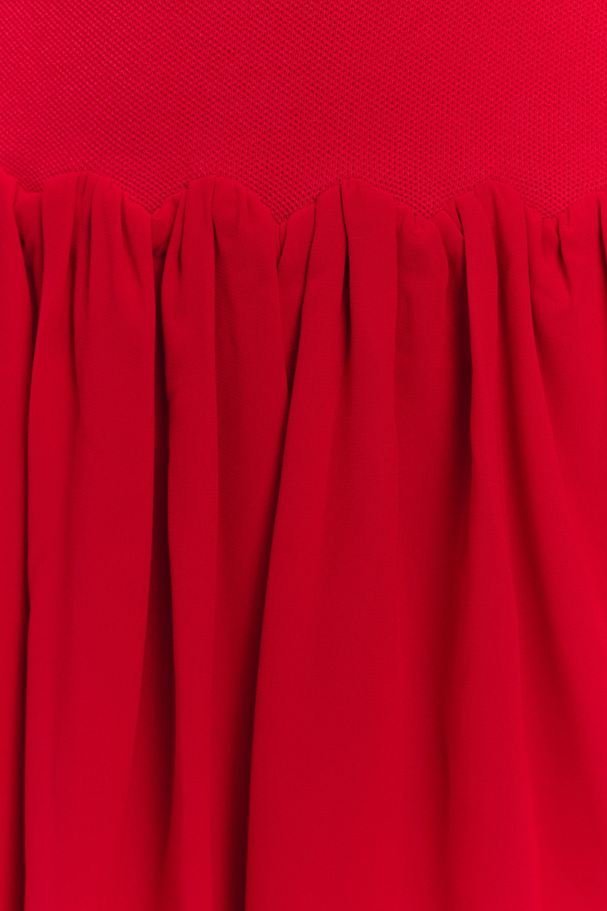 Ashleigh Knit And Chiffon Mini Dress - Red #7