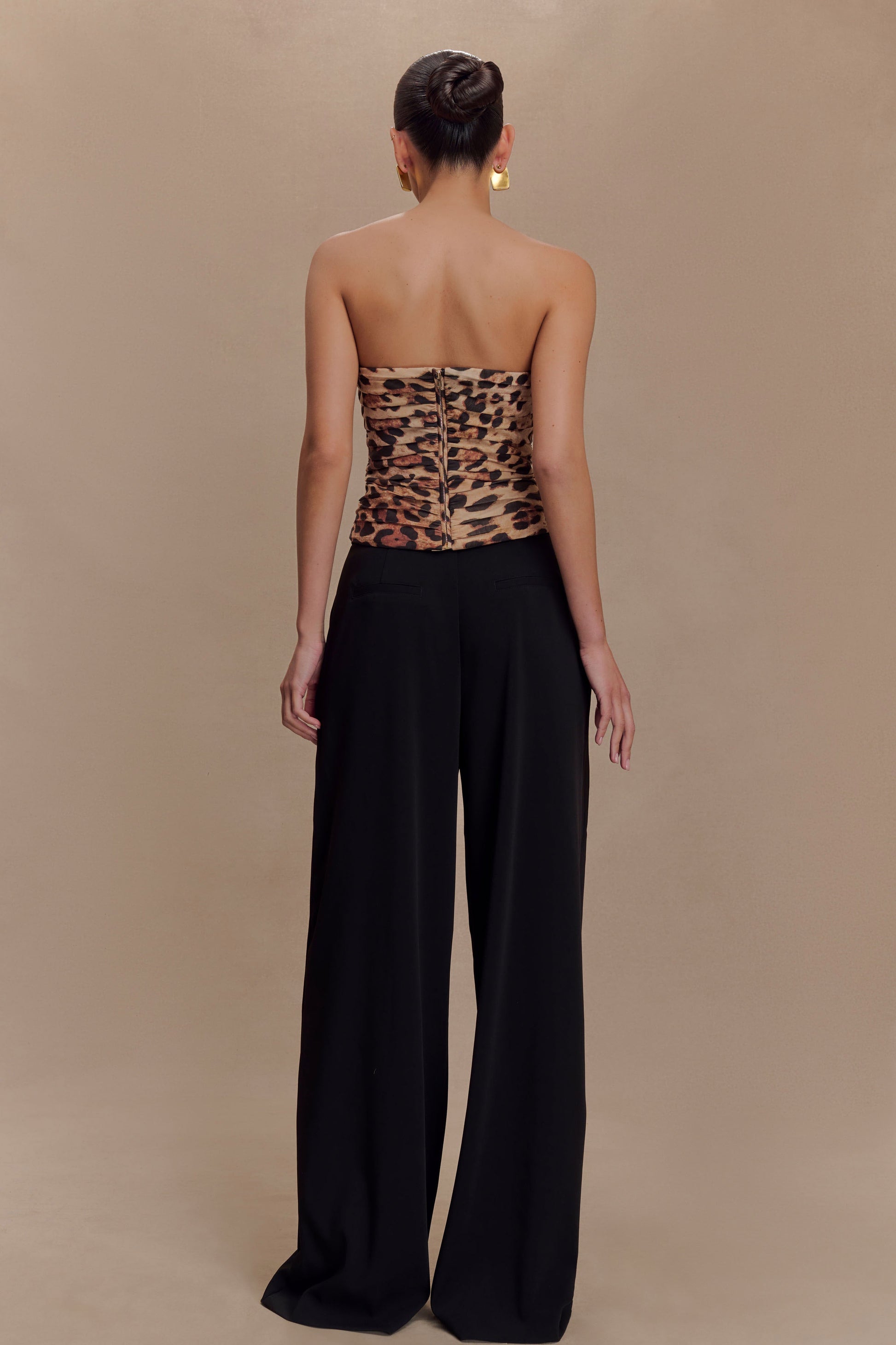 Jacqueline Pleated Wide Leg Pants - Black #4