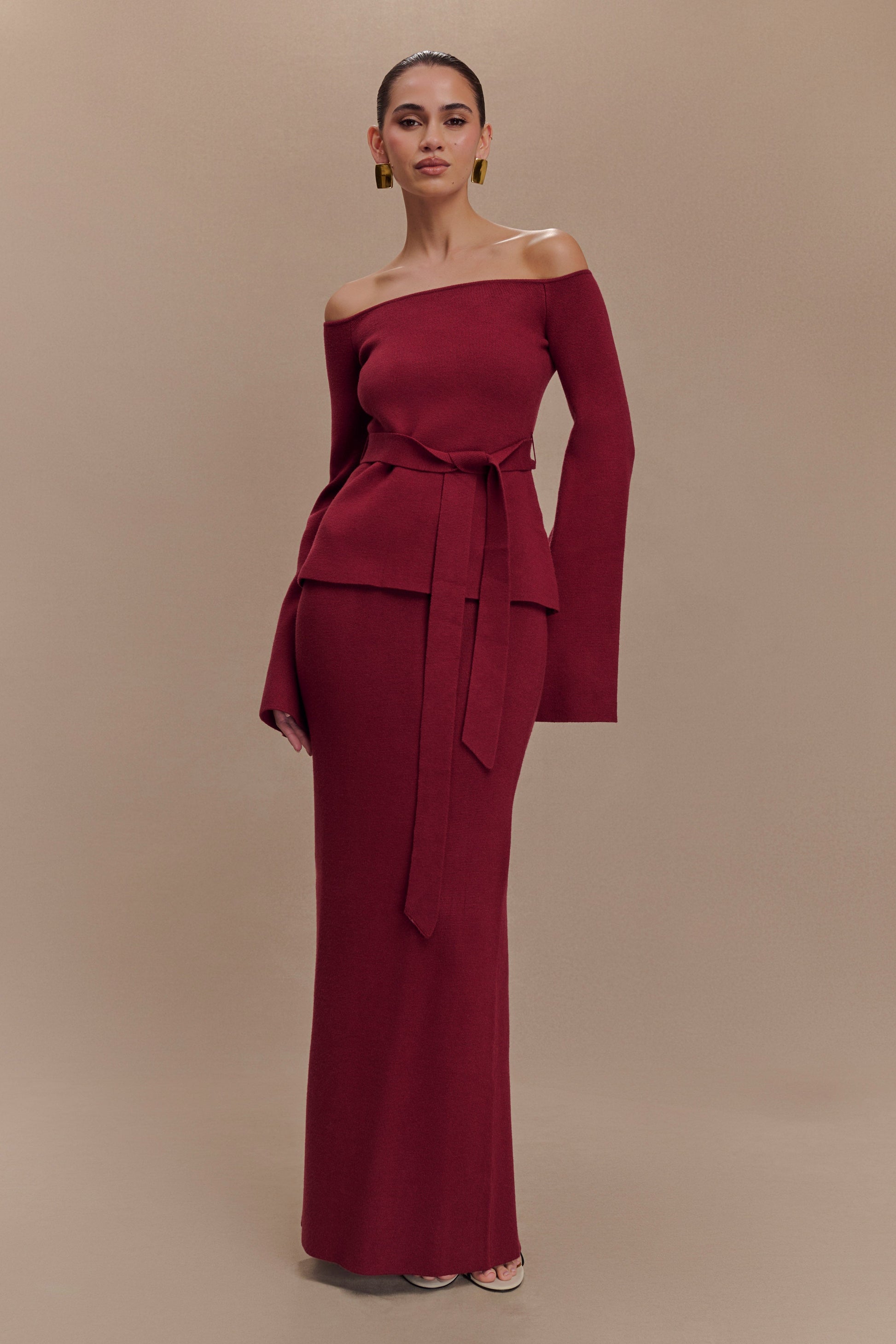 Kyle Knit Maxi Skirt - Cherry Red #5