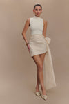 Becca Taffeta Mini Skirt With Tie - Ivory