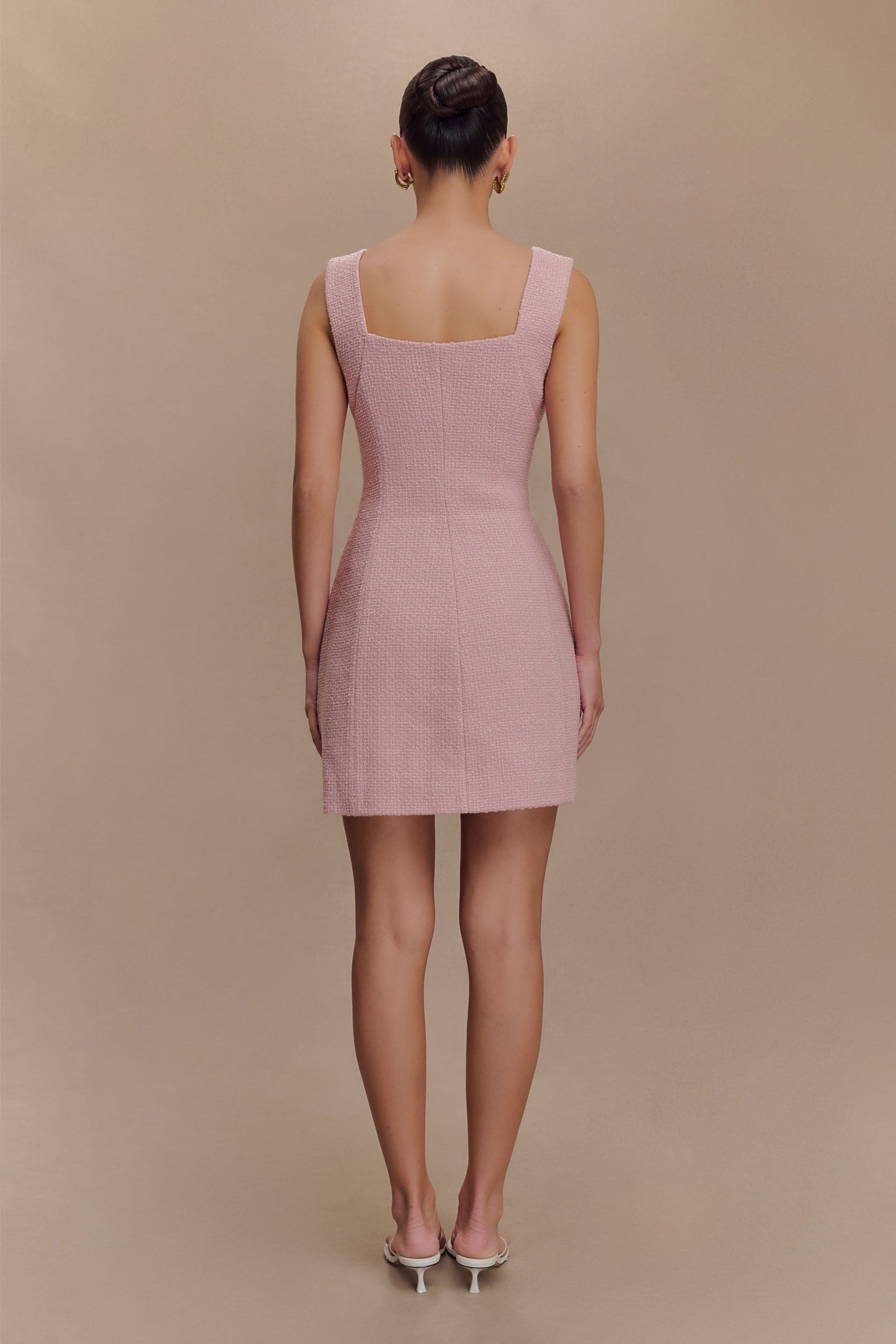 Desire Boucle Mini Dress - Powder Pink