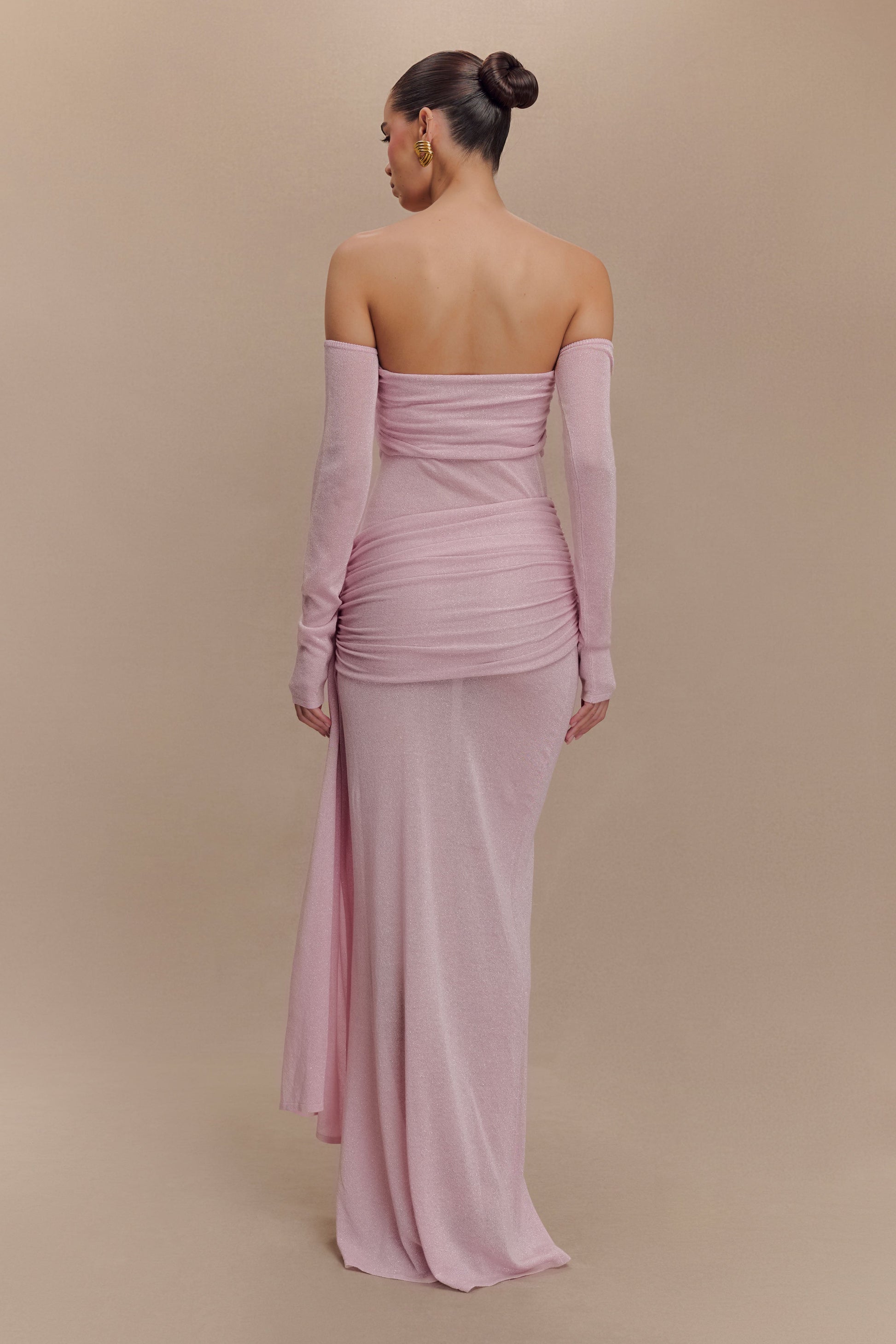 Ingrid Metallic Knit Maxi Dress - Baby Pink #3