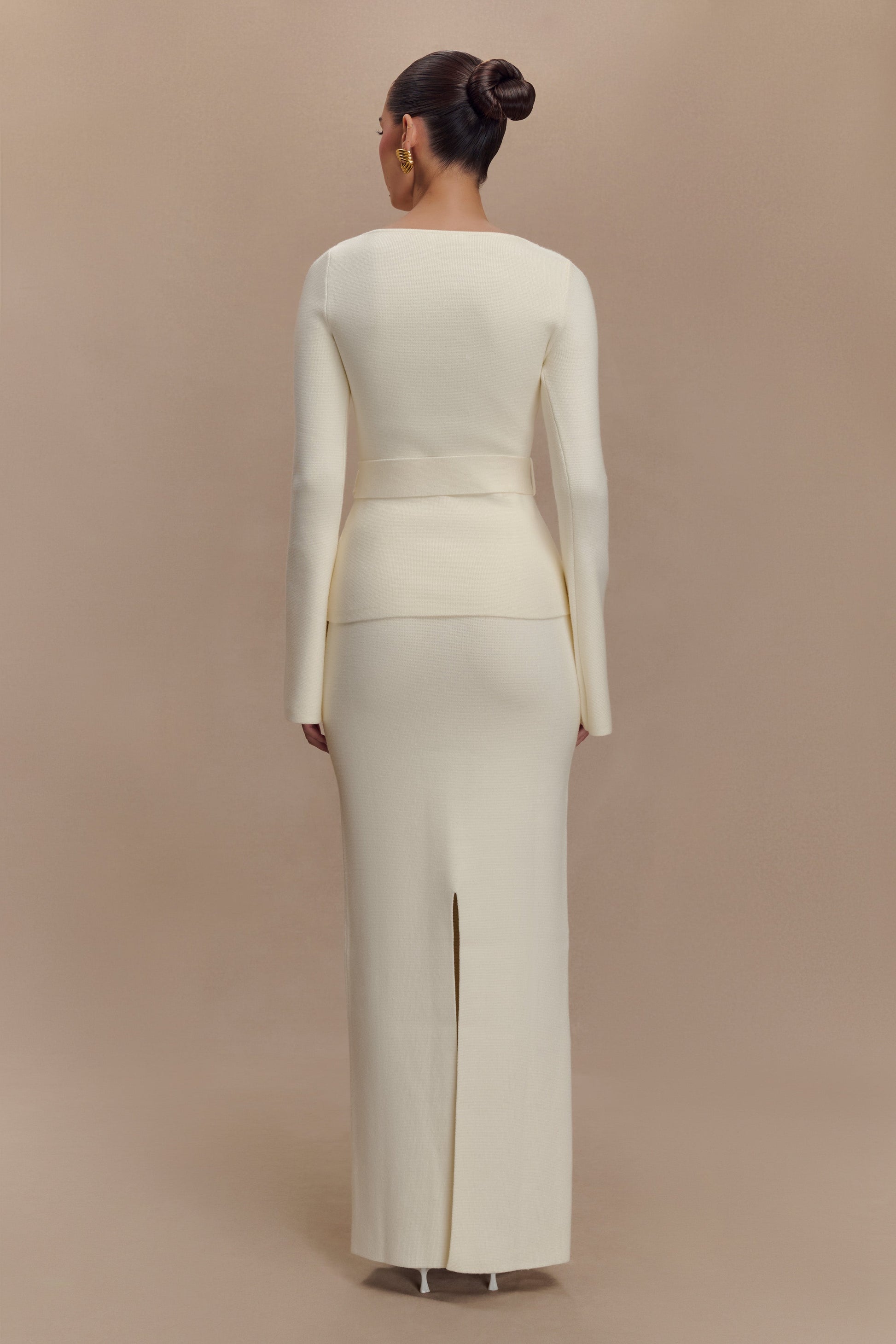 Kyle Knit Maxi Skirt - Ivory #4