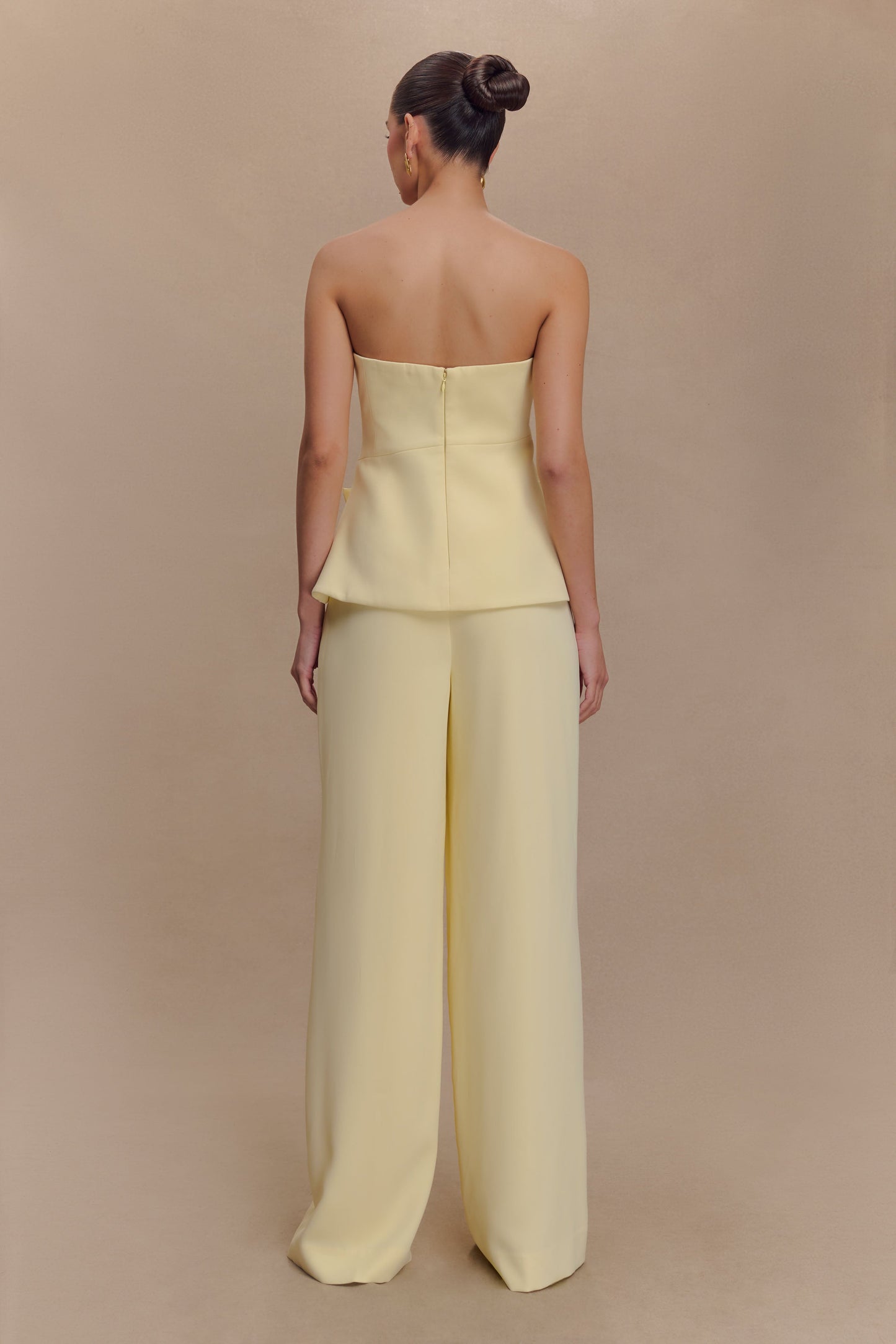 Faith Suiting Wide Leg Pant - Lemon Cream