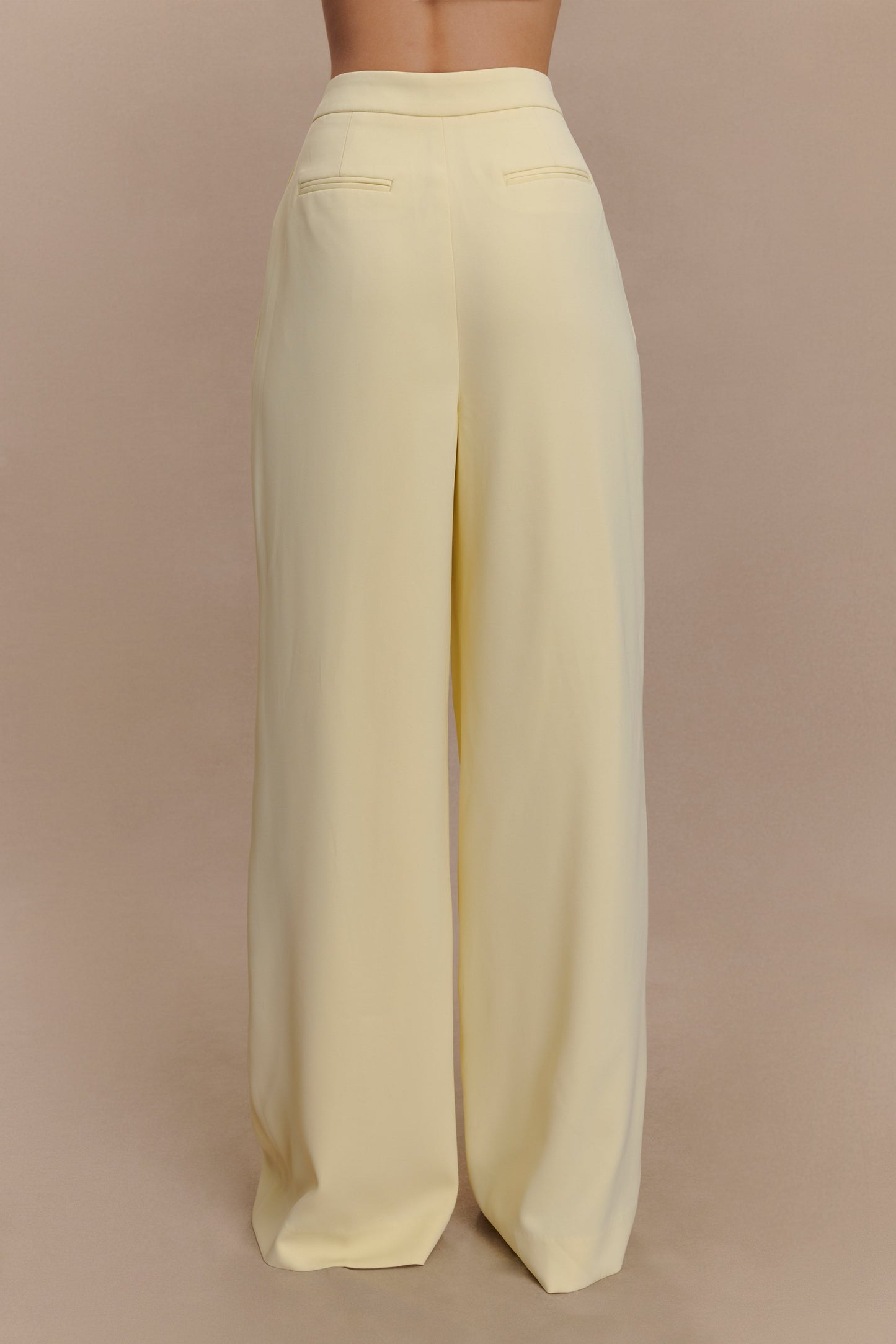 Faith Suiting Wide Leg Pant - Lemon Cream