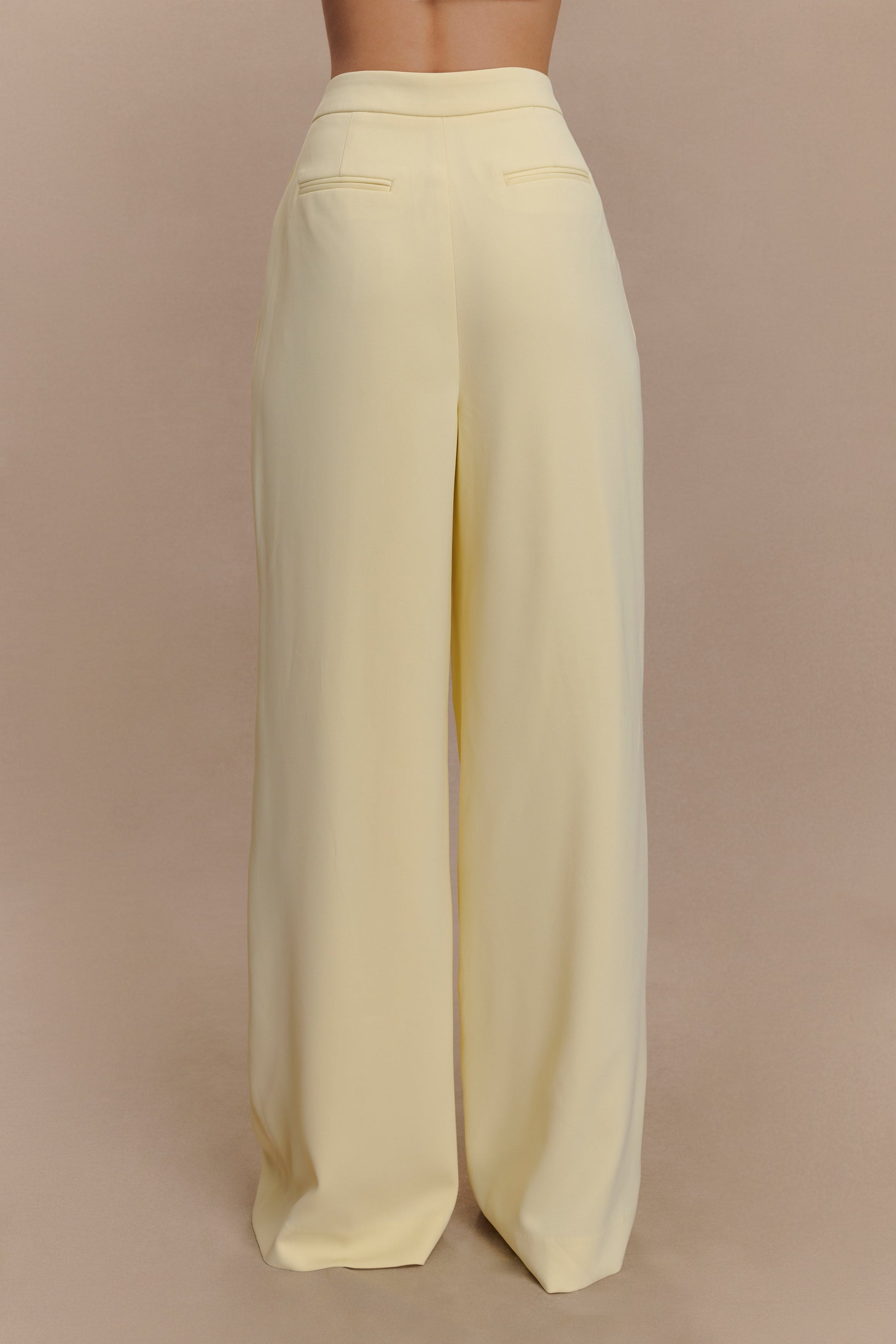 Faith Suiting Wide Leg Pant - Lemon Cream #2