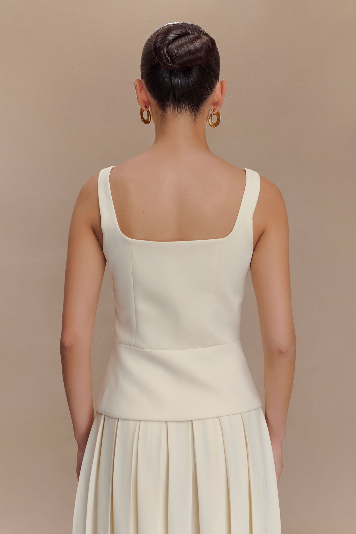 Sunny Suiting Peplum Top - Ivory