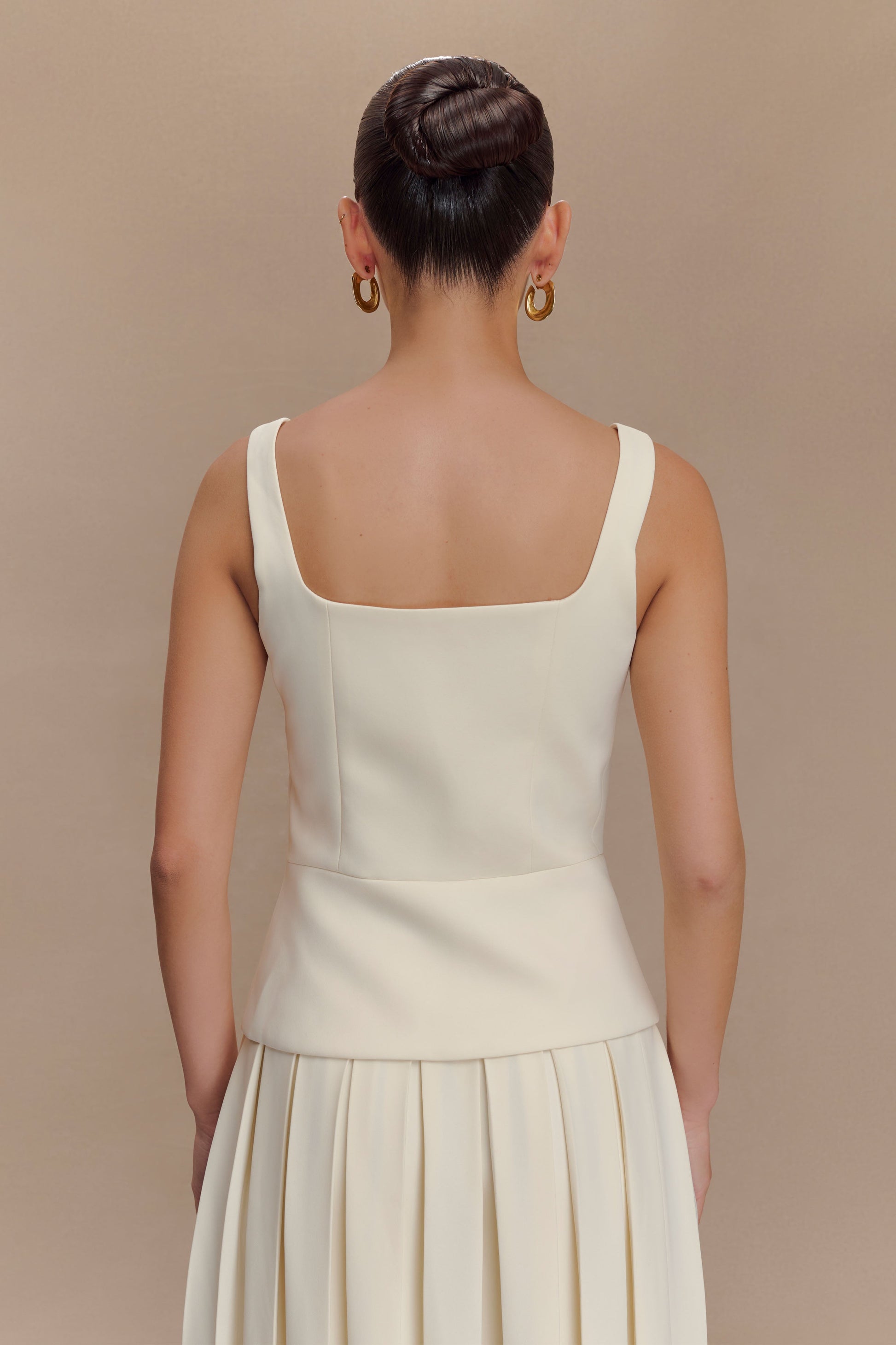 Sunny Suiting Peplum Top - Ivory #3