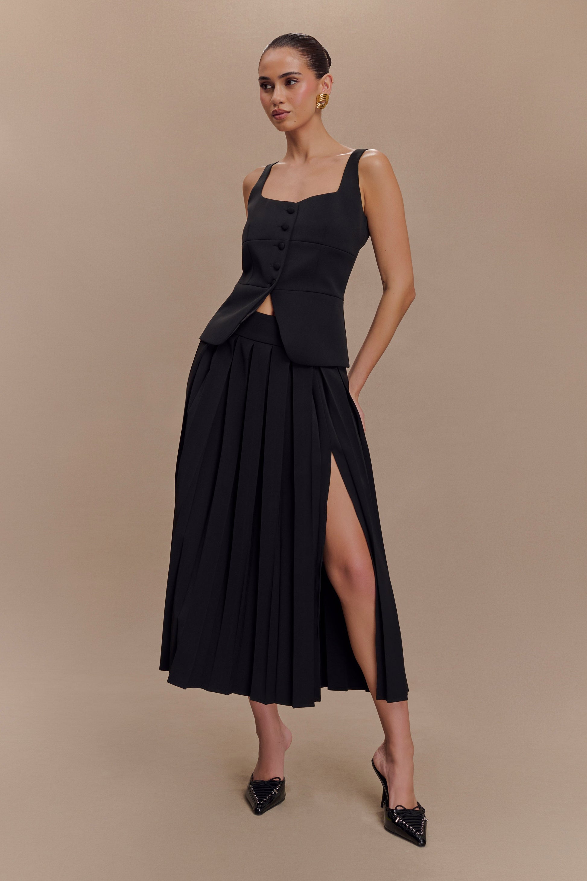 Sunny Suiting Peplum Top - Black #3