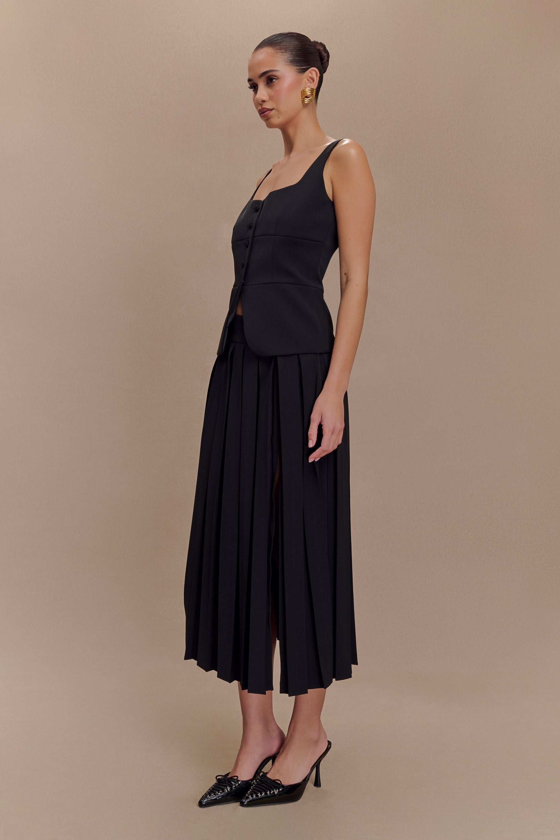 Sunny Suiting Peplum Top - Black #4