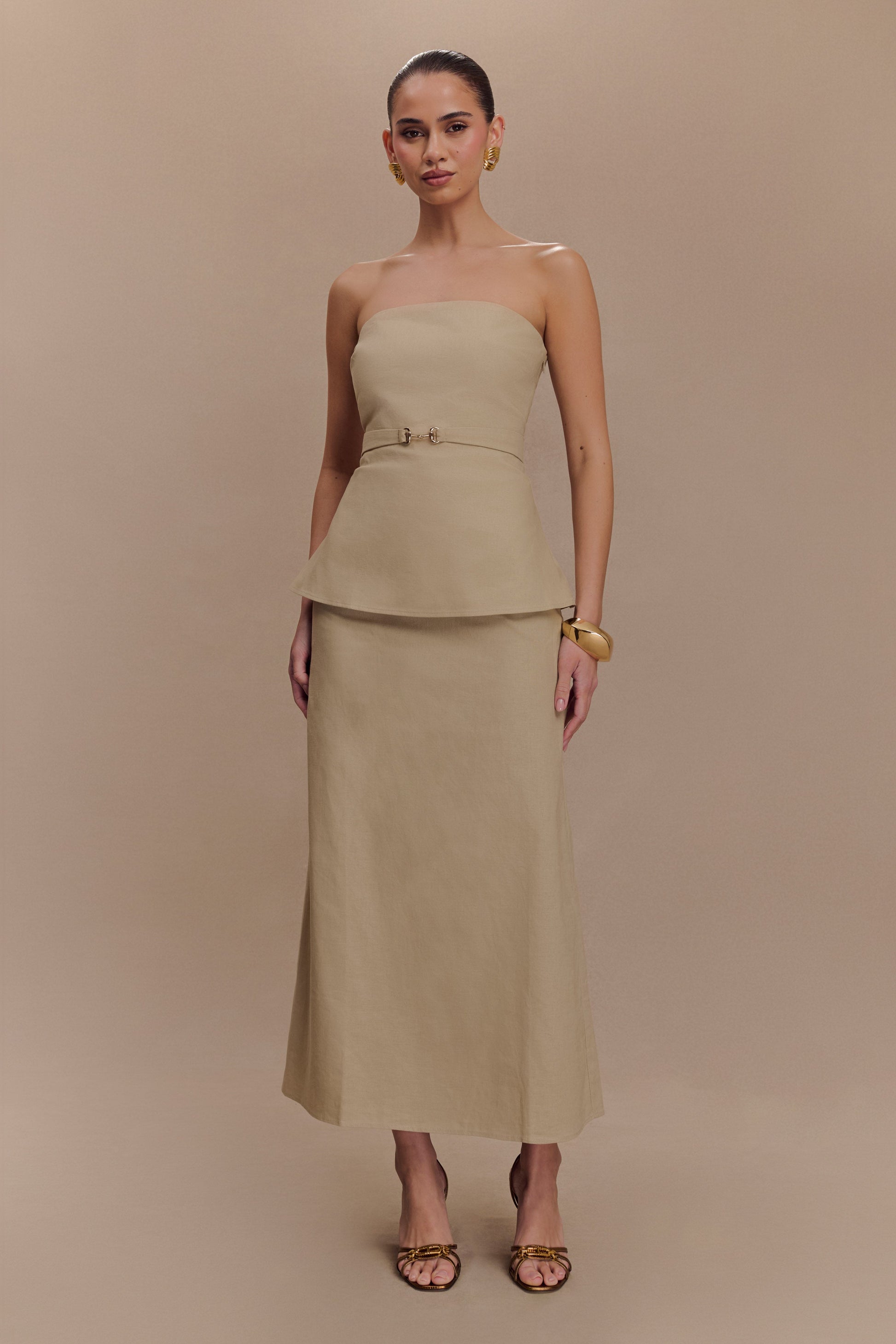 Dora Linen Midi Skirt - Natural #5