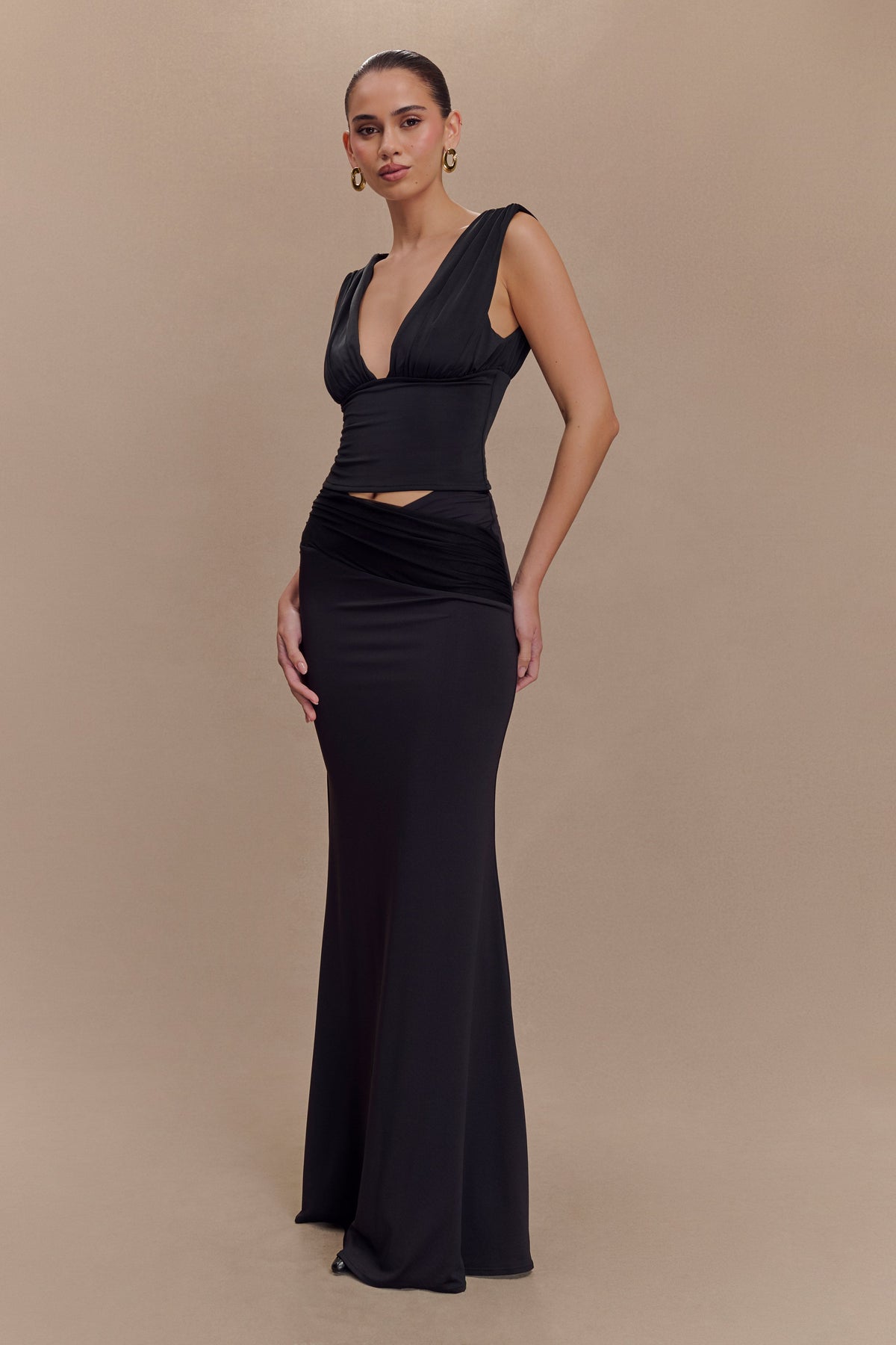 Kerrigan Slinky Ruched Sleeveless Top - Black #4