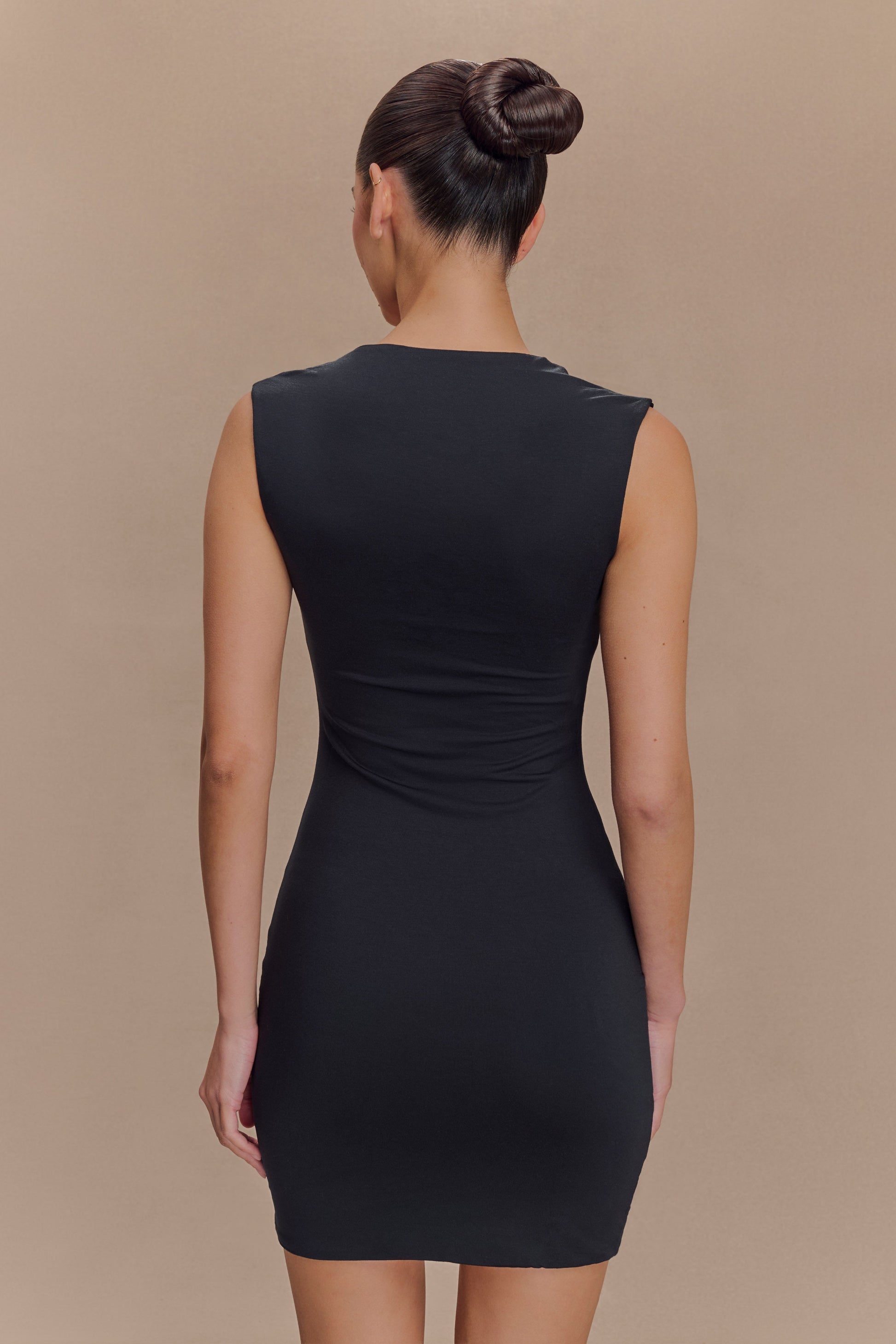 Tatianna Lace Trim Modal Mini Dress - Black #2