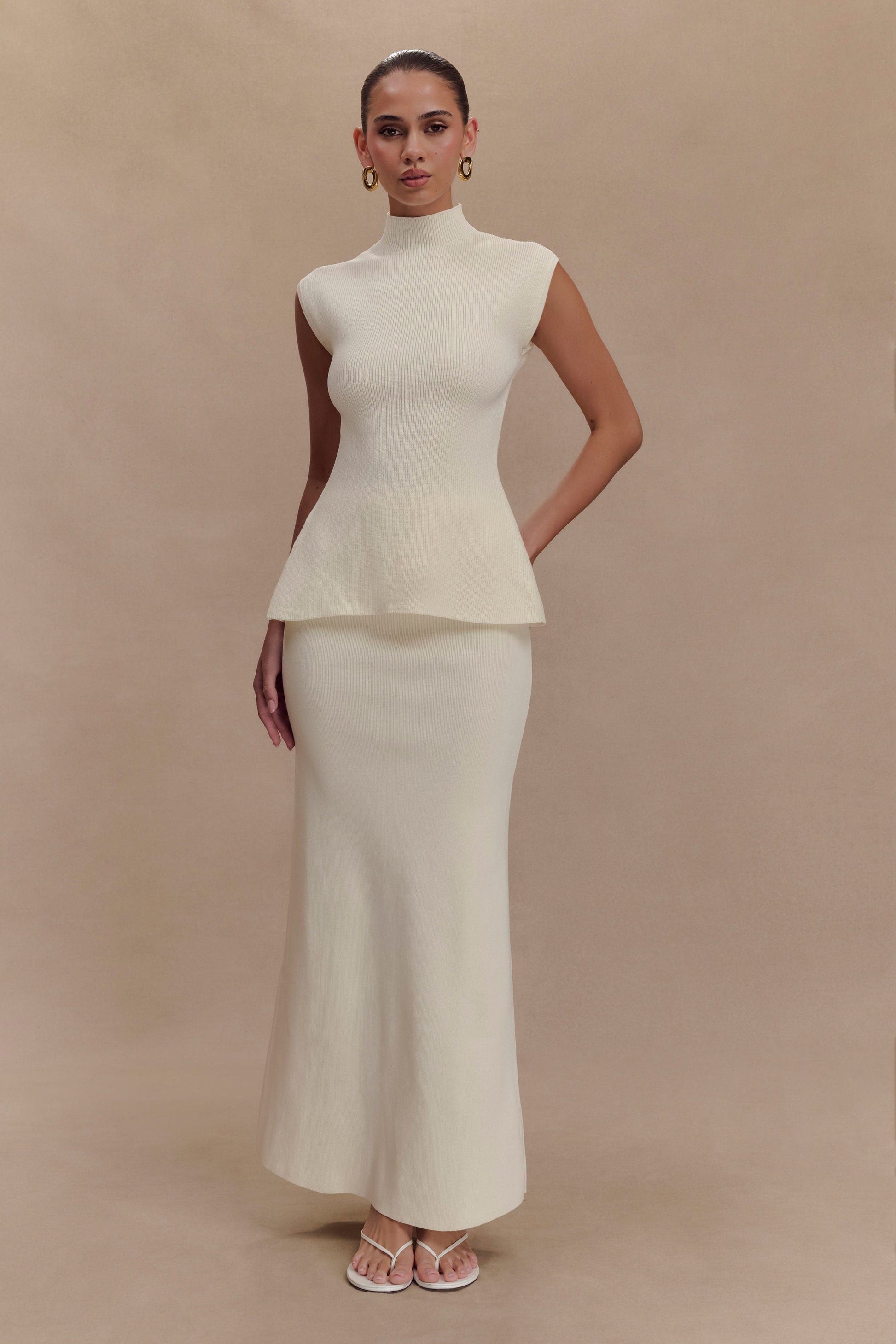 Maxine Knit Open Back Top - Ivory #5