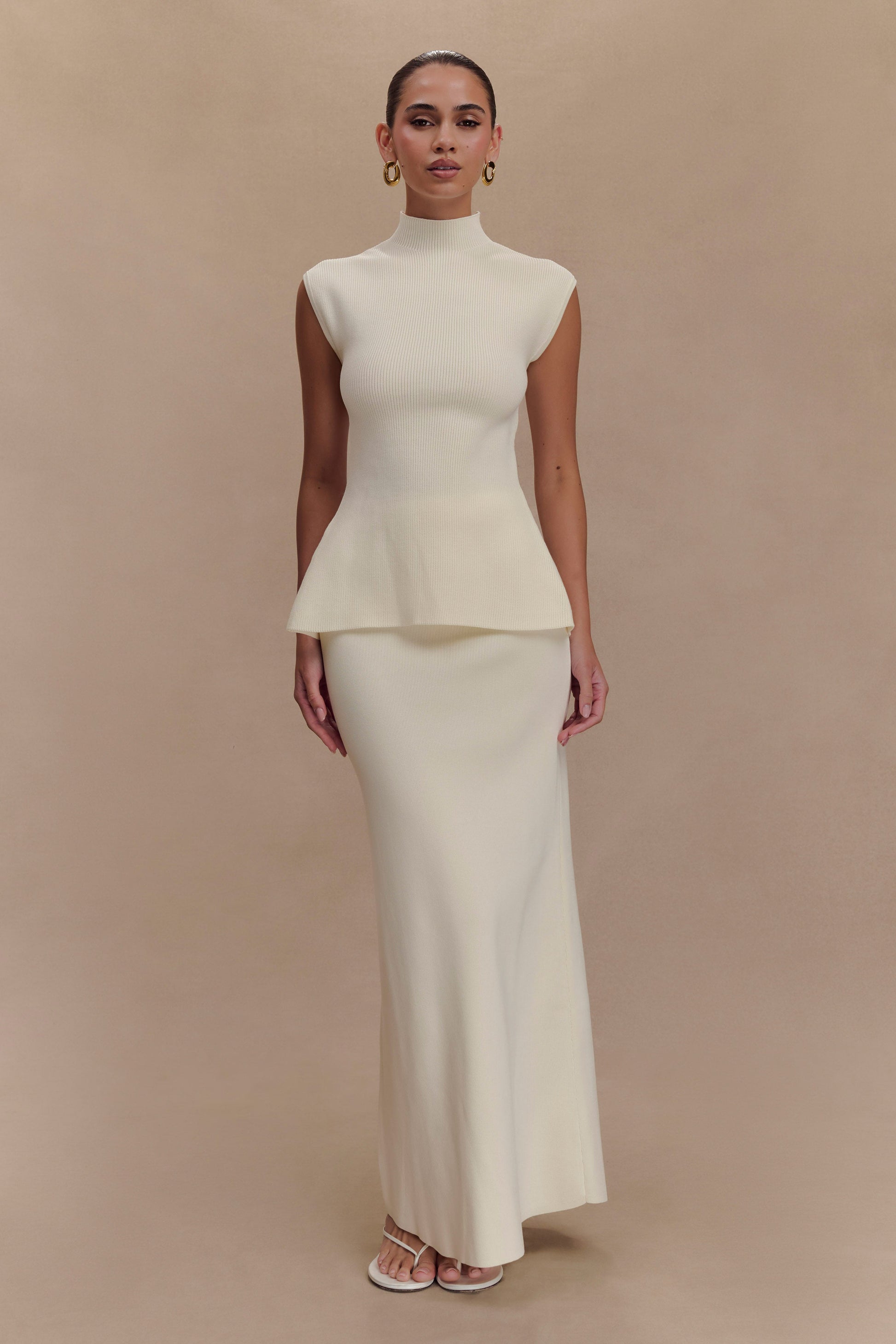 Maxine Knit Maxi Skirt - Ivory #5