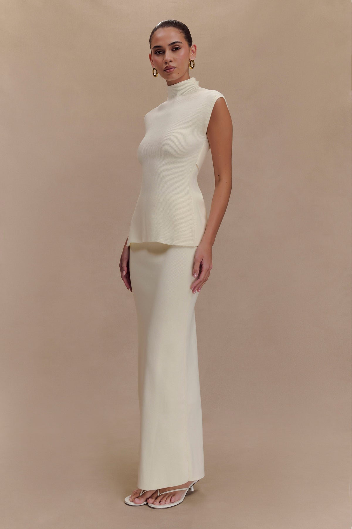 Maxine Knit Maxi Skirt - Ivory #4