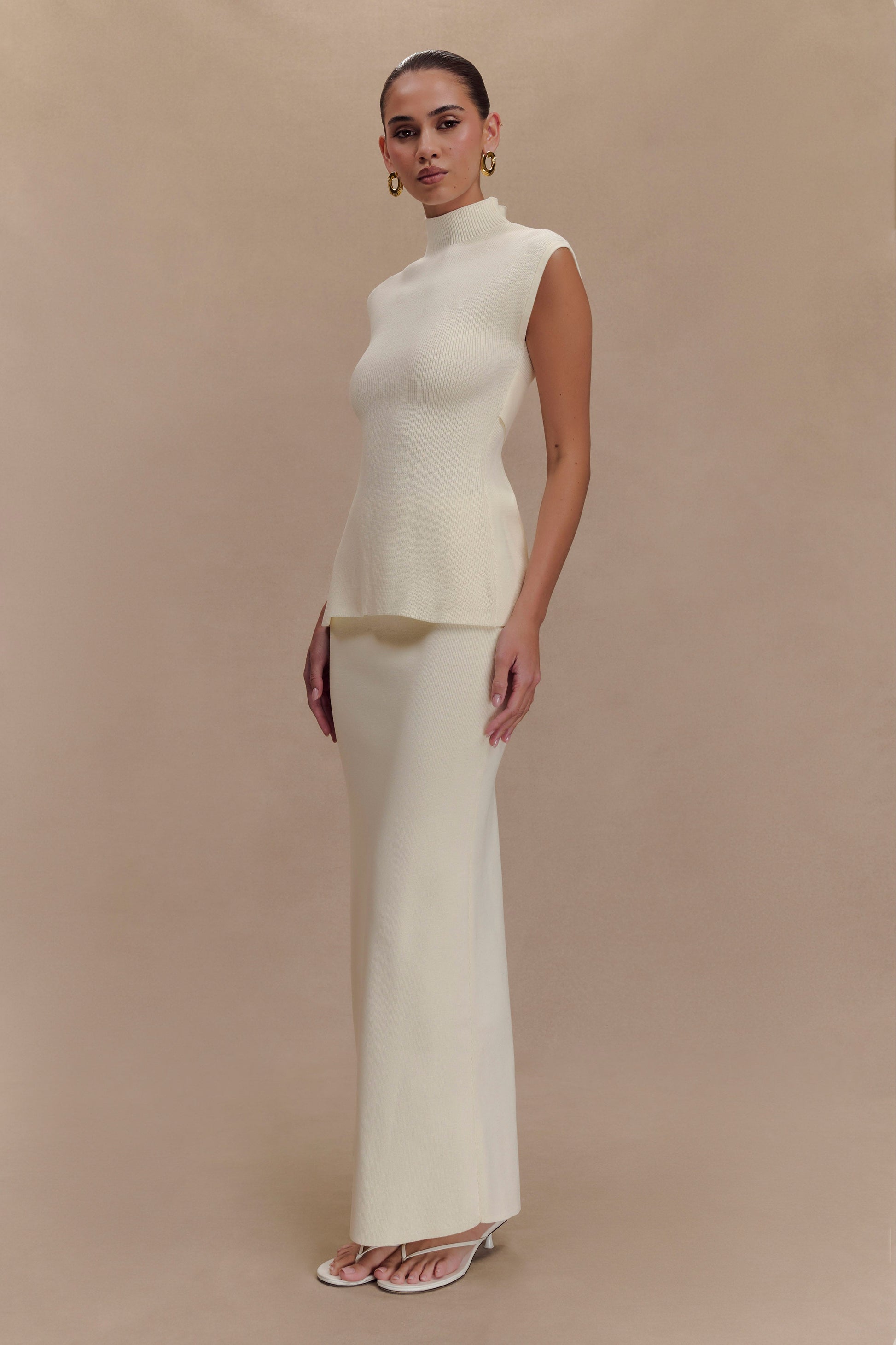 Maxine Knit Open Back Top - Ivory #4