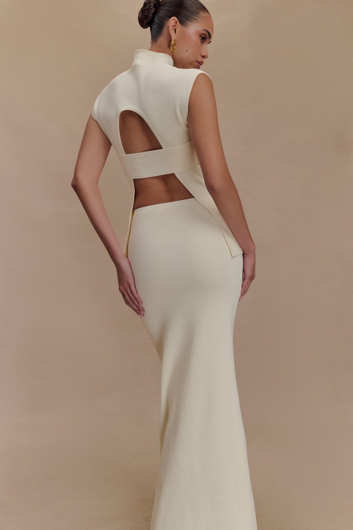 Maxine Knit Maxi Skirt - Ivory #3
