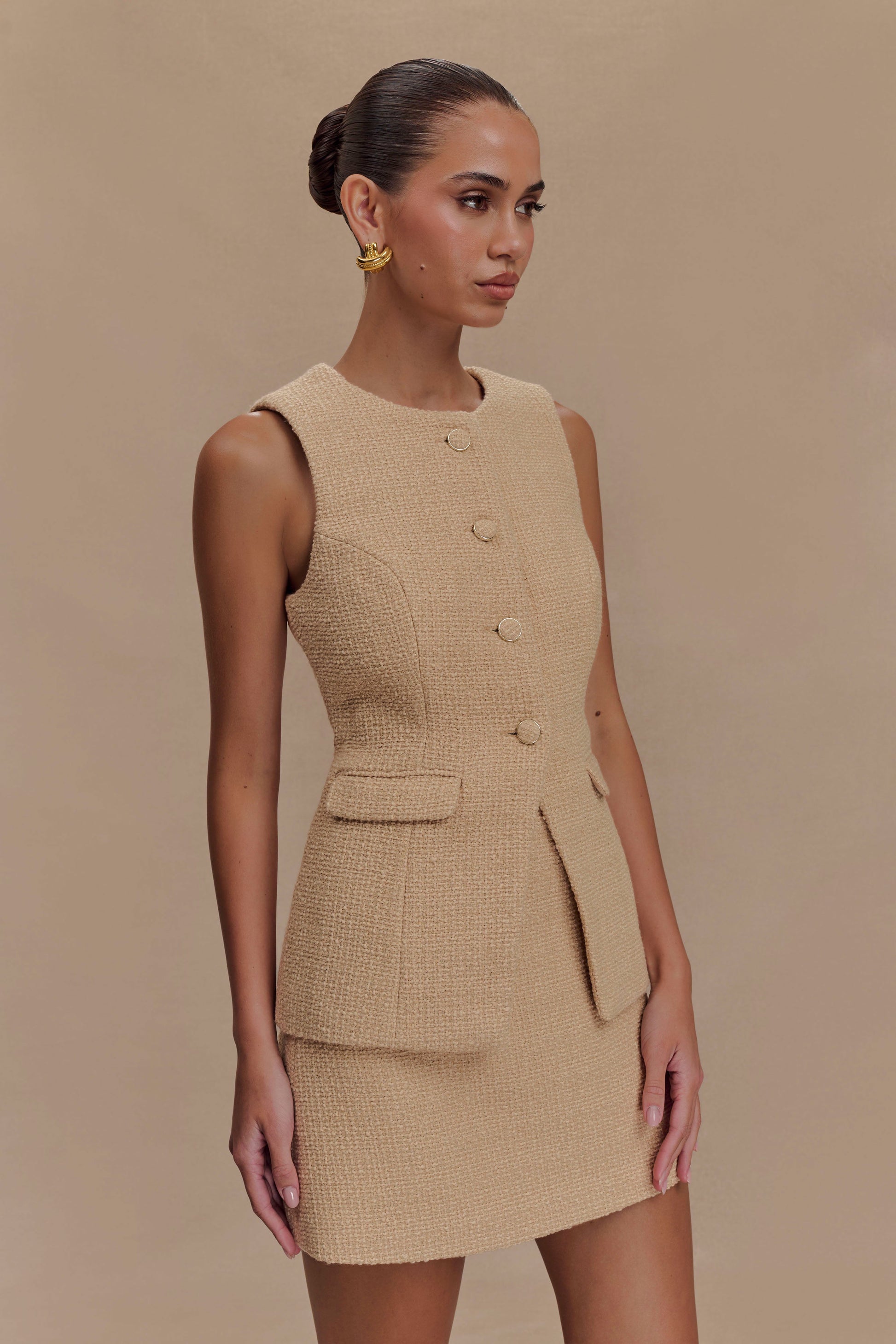 Camilla Boucle Mini Skirt - Light Taupe #5