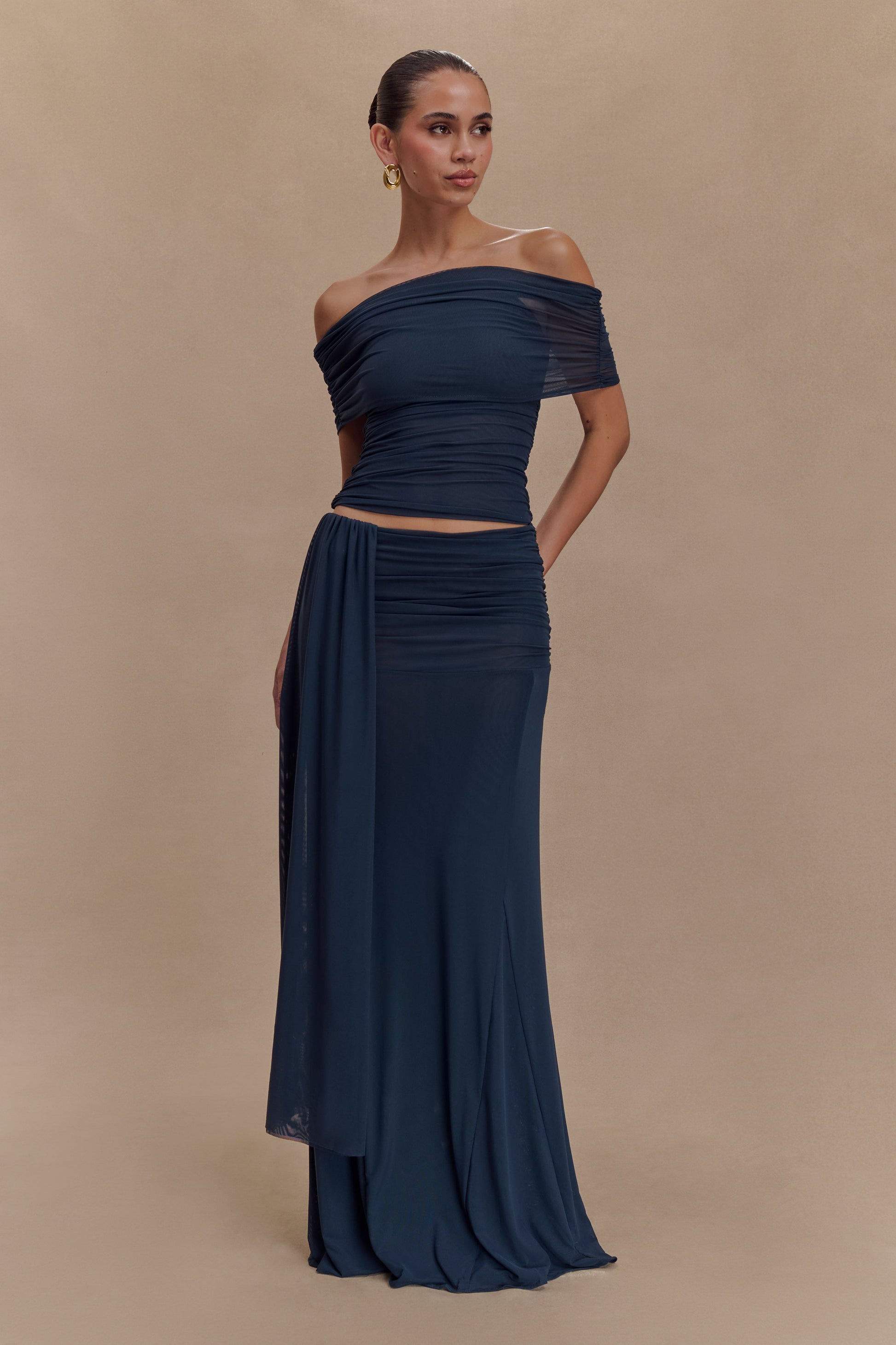 Arna Mesh Maxi Skirt - Midnight Blue #2