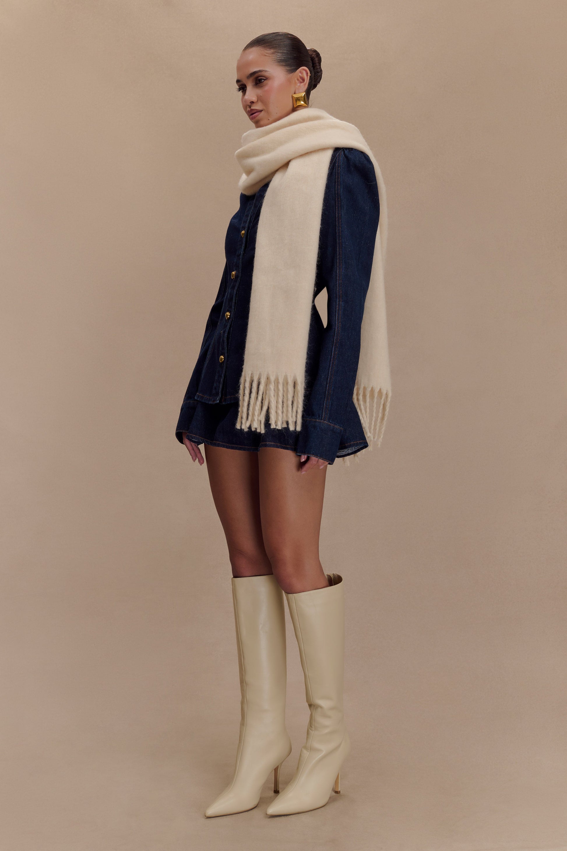 MESHKI Knit Scarf - Oat #4