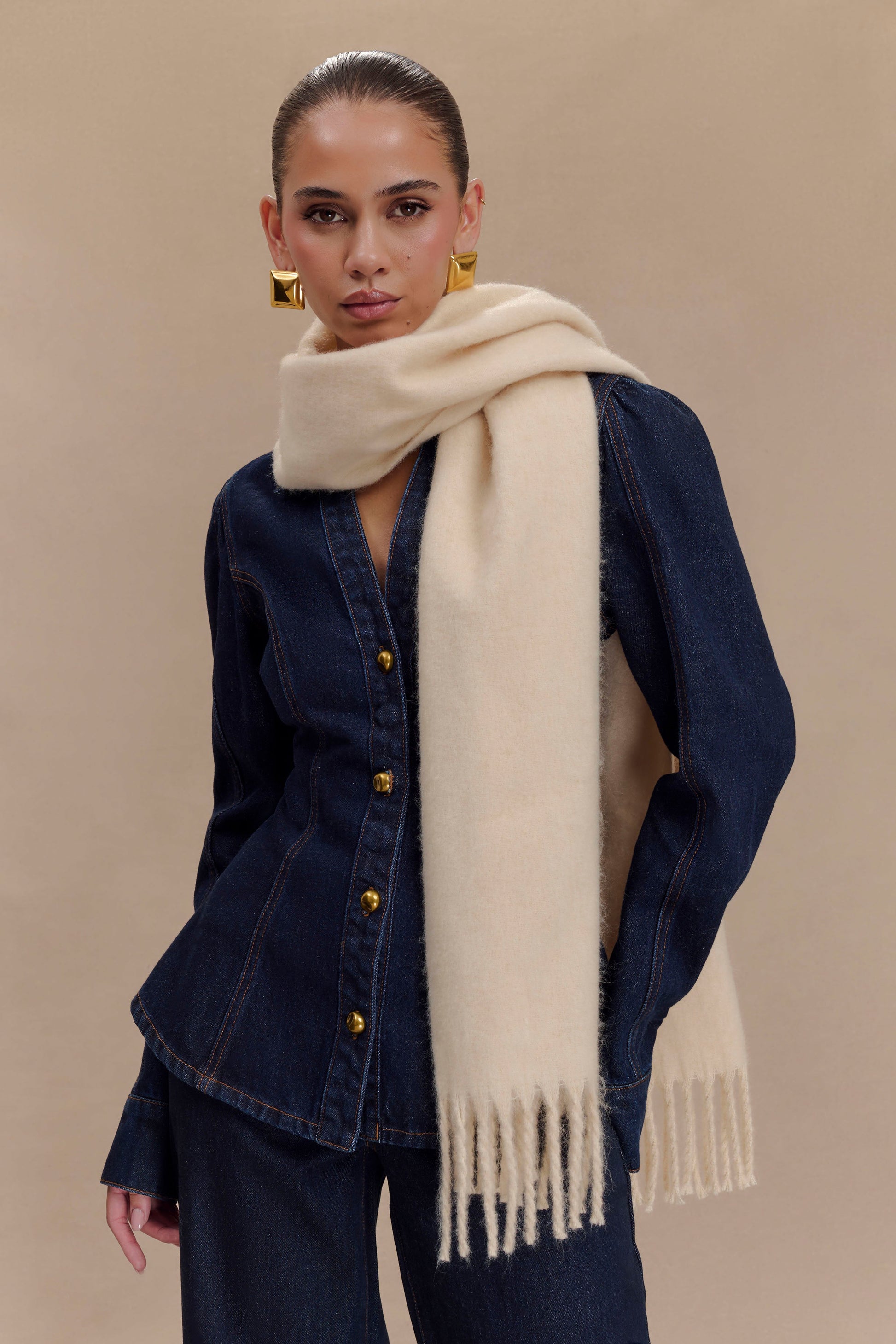 MESHKI Knit Scarf - Oat #7