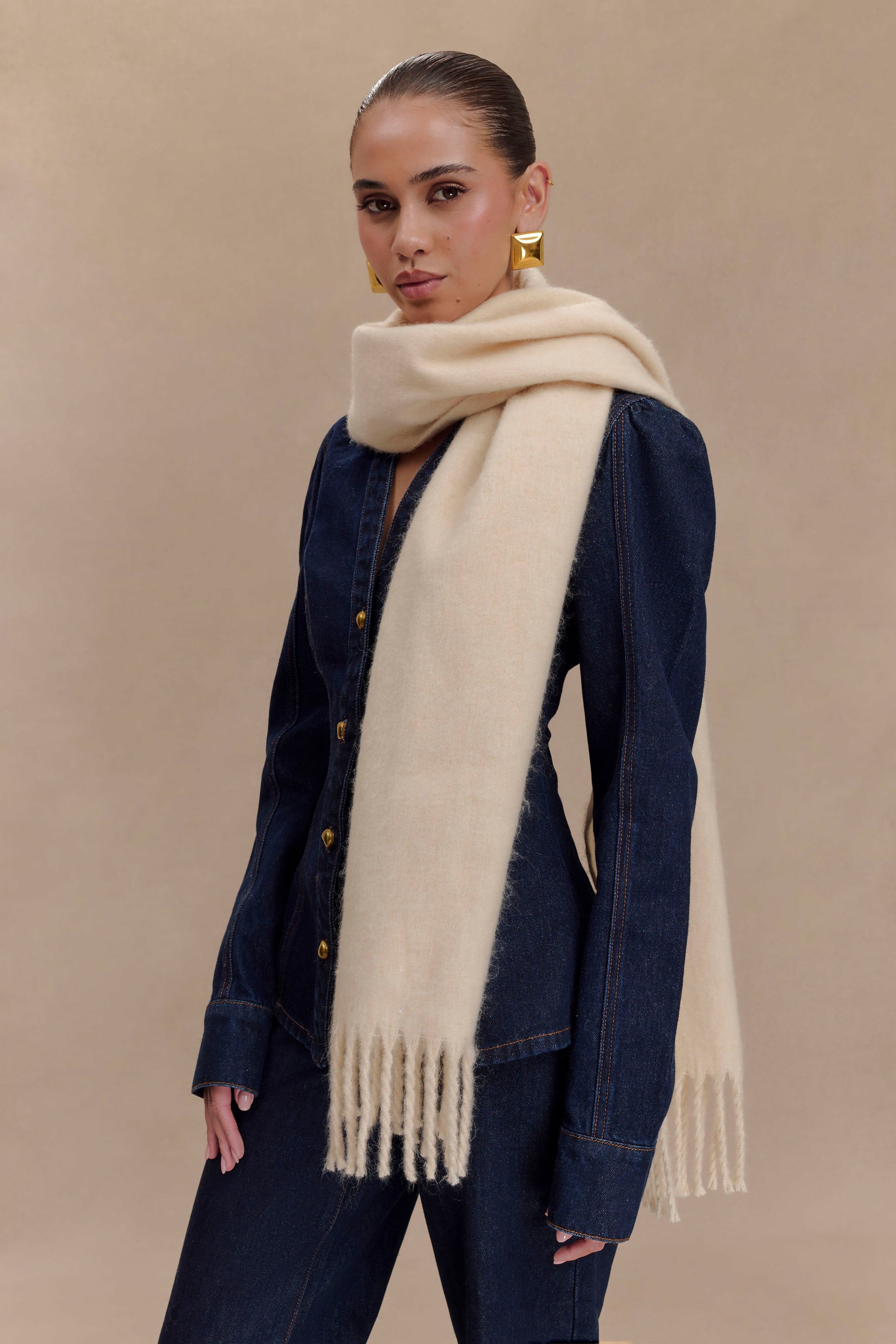 MESHKI Knit Scarf - Oat #6