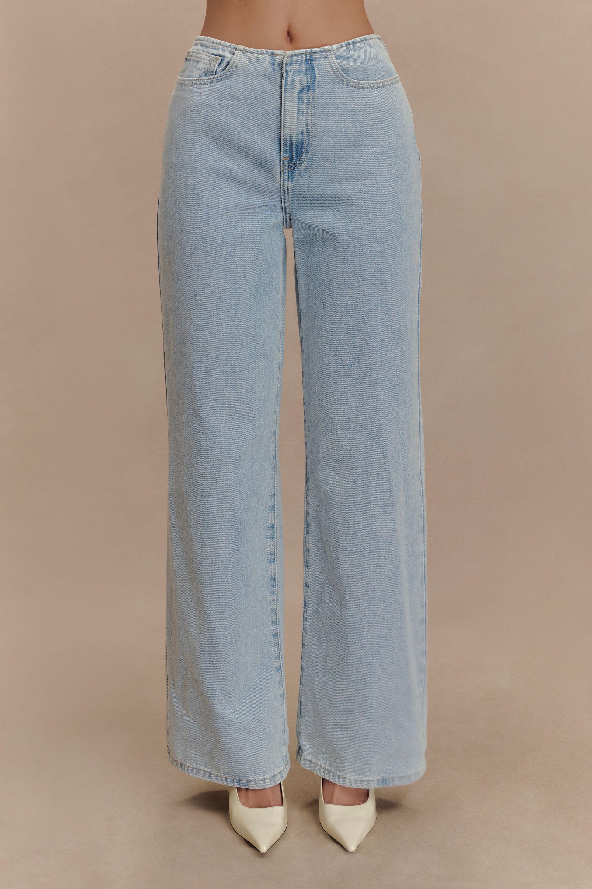 Caitlin Mid Rise Denim Jeans - Light Blue #2