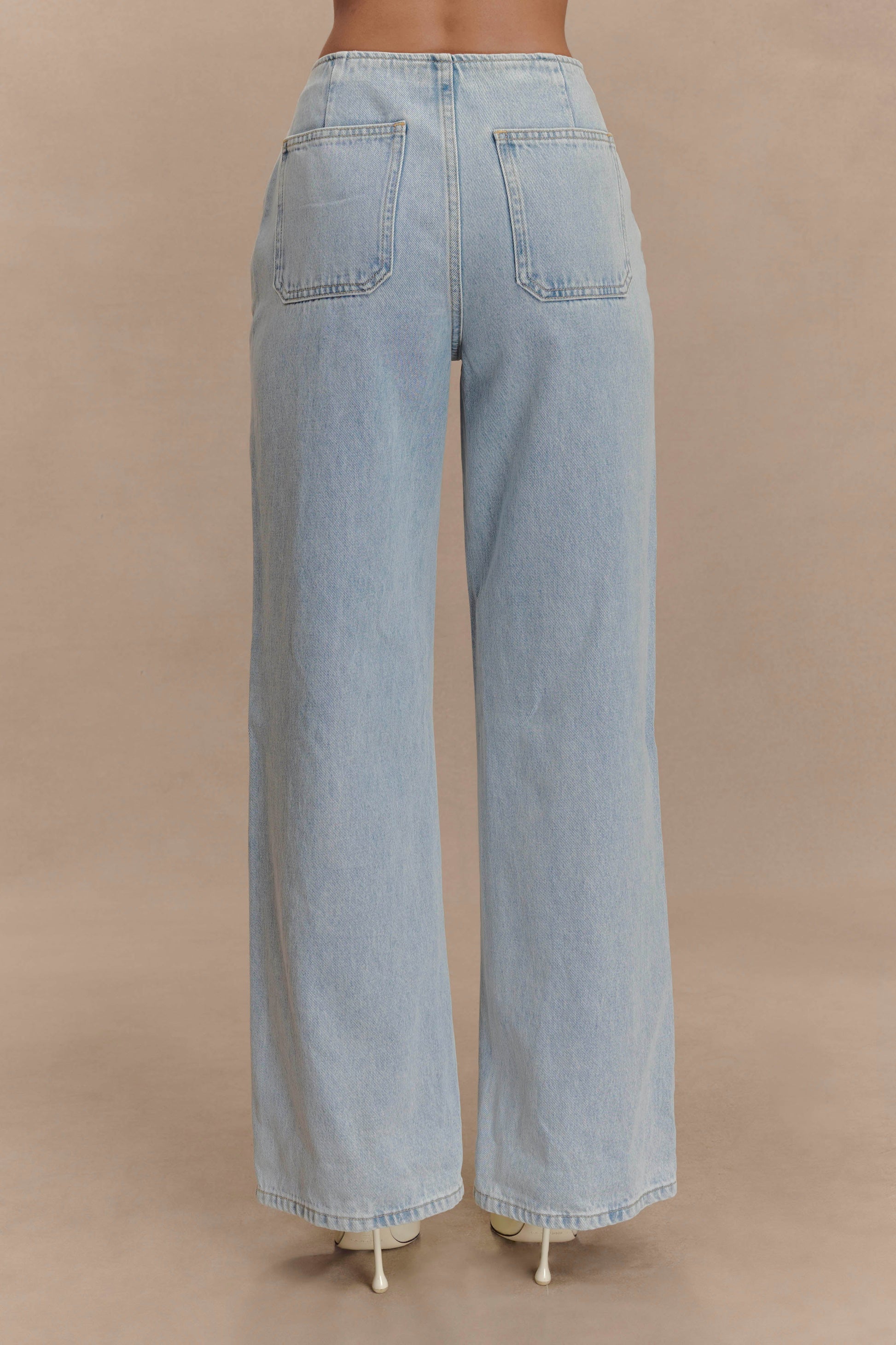 Caitlin Mid Rise Denim Jeans - Light Blue #5