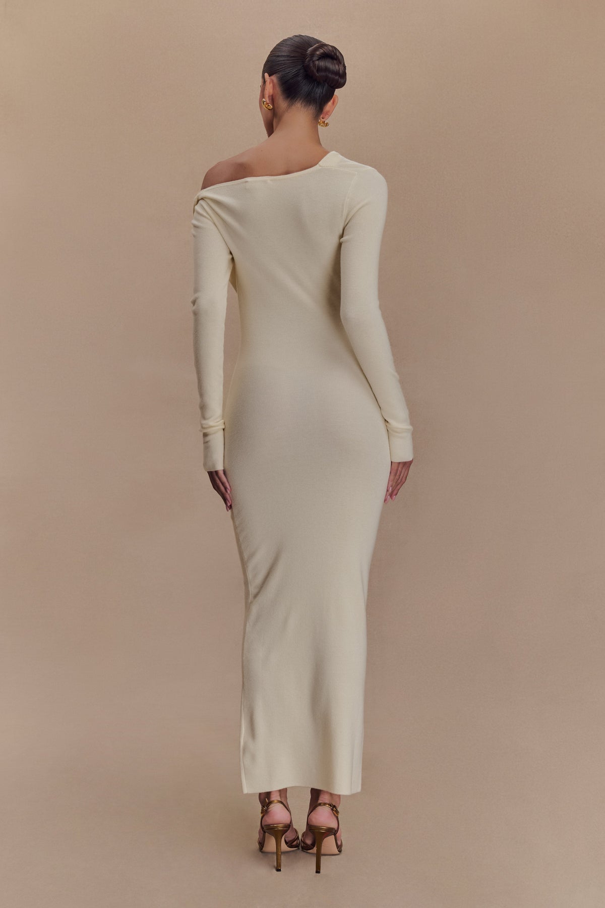 Culver Draped Twist Knit Midi Dress - Cream #2